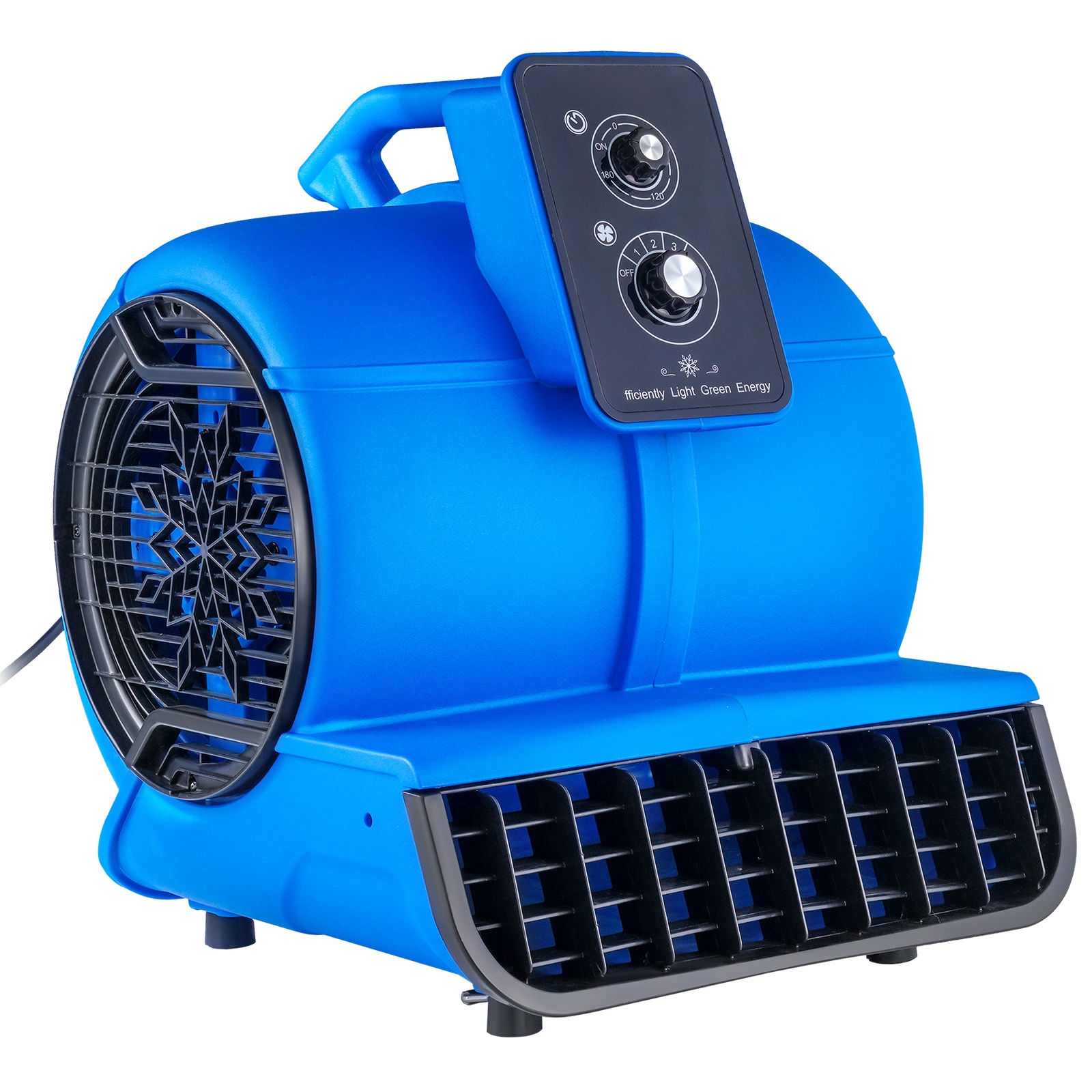 VEVOR FXZXDMGFJ1800S8XLV1 Floor Blower 1/2 HP 2600 CFM Air Mover for Drying and Cooling Portable Carpet Dryer Fan with 4 Blowing Angles and Time Function for Janitorial Home Commercial Industrail Use ETL Listed