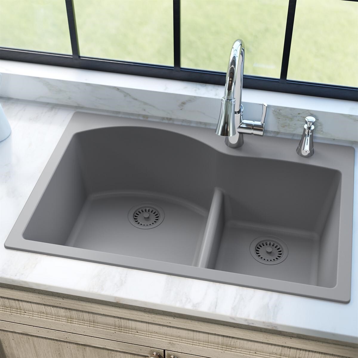 Elkay LKQD35GS 4.50-in Greystone Plastic Strainer