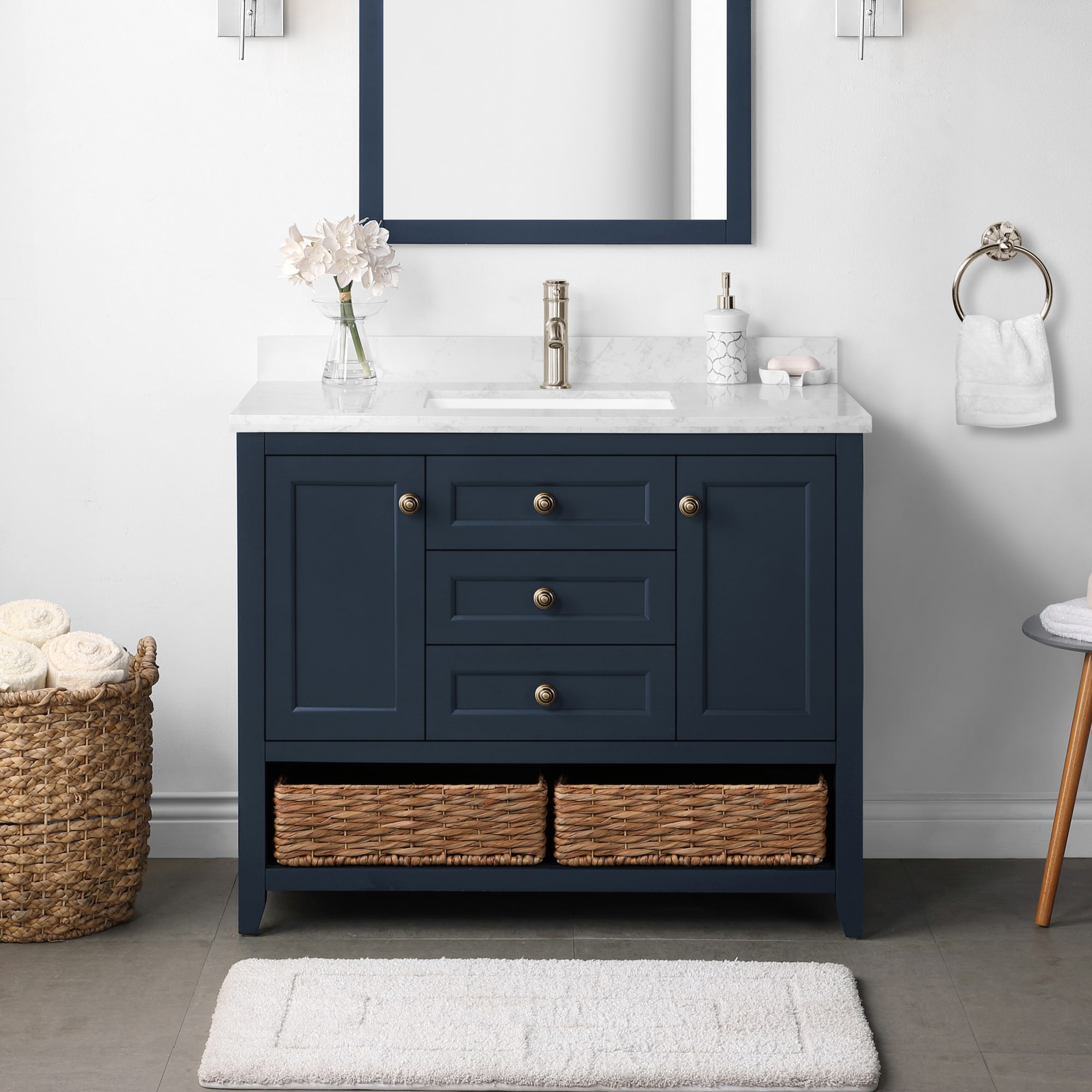 Martha Stewart Granary 42-in Midnight Blue Undermount Single Sink ...