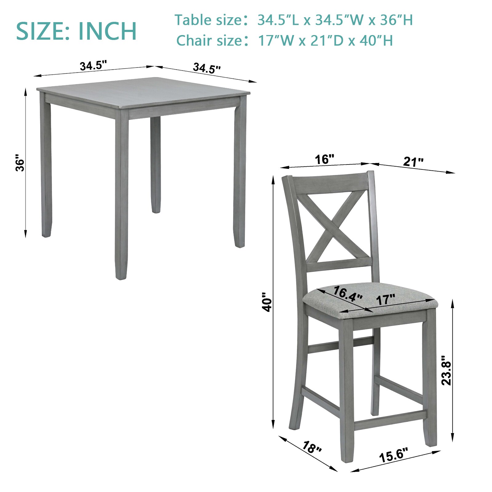 Clihome CL-WF3405GY Dining-Sets - View #3