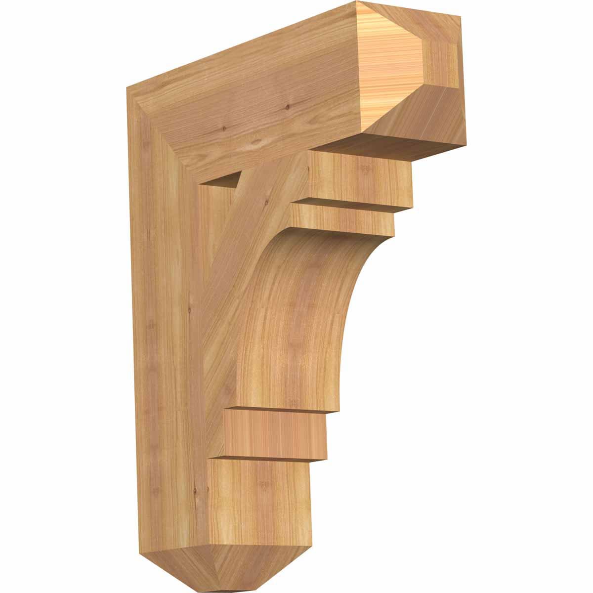 Ekena Millwork BKT06X20X24MRC04SWR Merced craftsman smooth 5-1/2-in x 20-in x 24-in Western red cedar Brown Wood Standard bracket