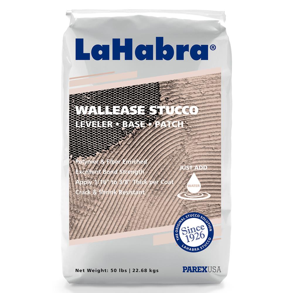 LaHabra 50-lb Stucco Mix Base Coat for Deep Hole Patching, Off-white, 2940  PSI, 3-Day Curing Time in the Concrete, Cement & Stucco Mixes department at
