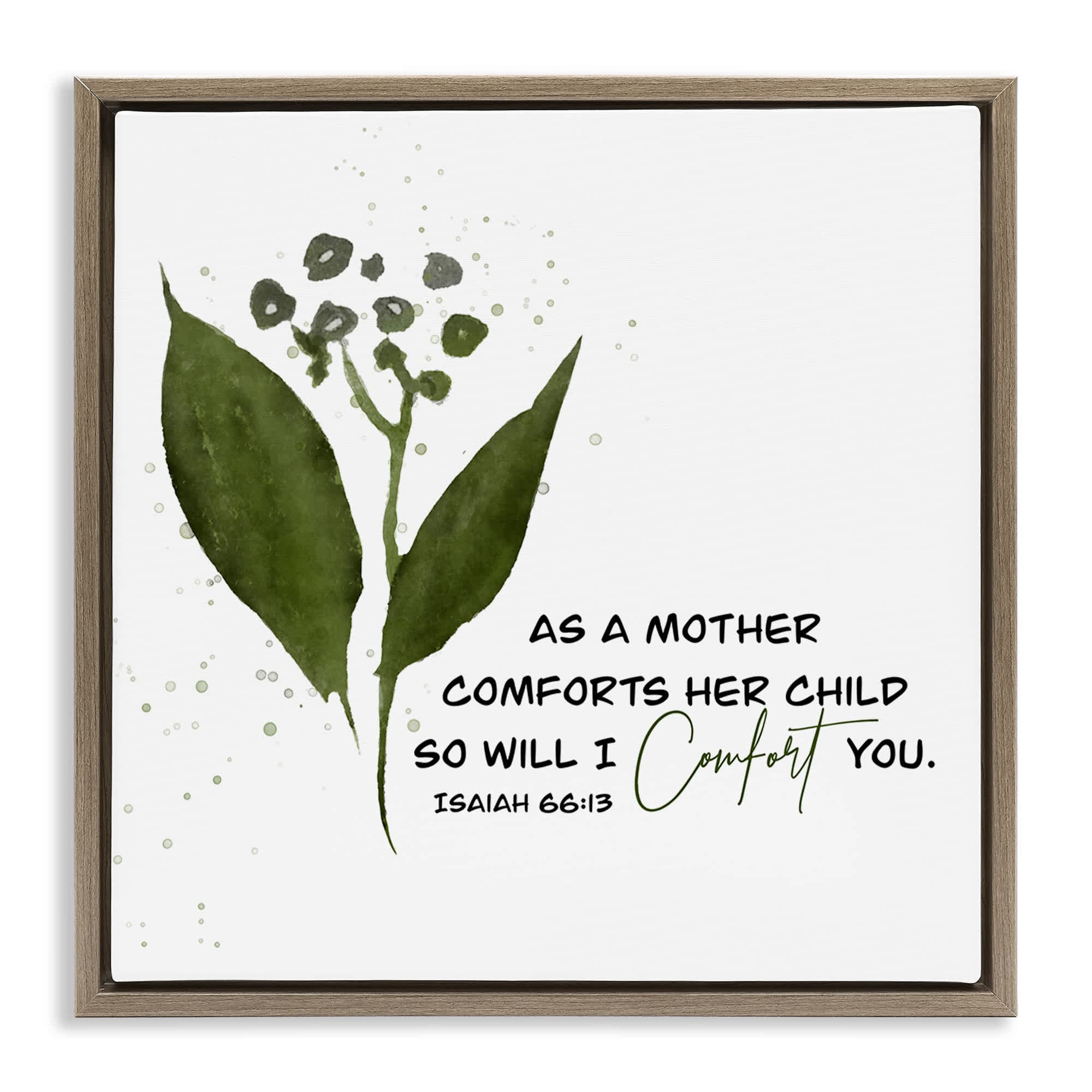 Stupell Industries BS-569-FFE-24X24 Proverb and Abstract Flower Brown Framed Floater Canvas Wall Art By Amber Clarkson 25 x 25