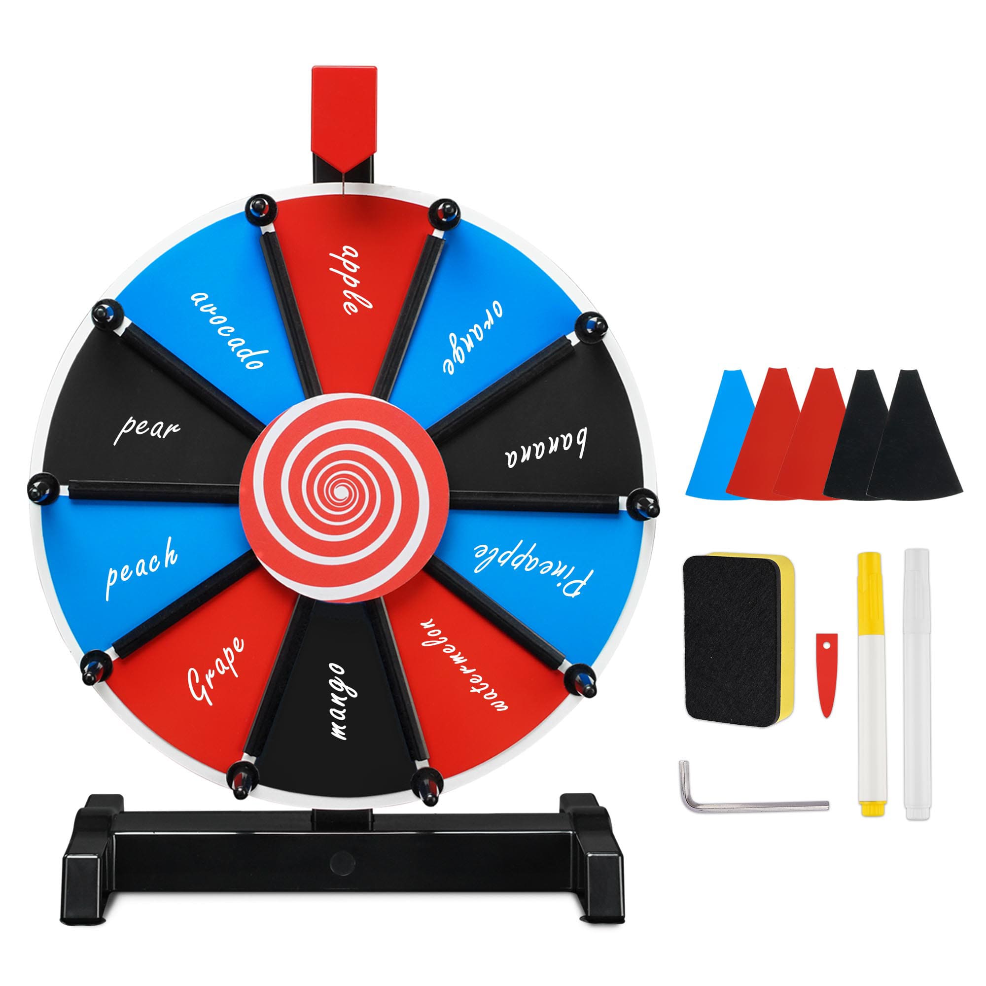 Yescom 35PRW019-1210-DIY-LO WinSpin 12IN Tabletop DIY Color Prize Wheel 10 Slot Editable Spin Game Trade Show
