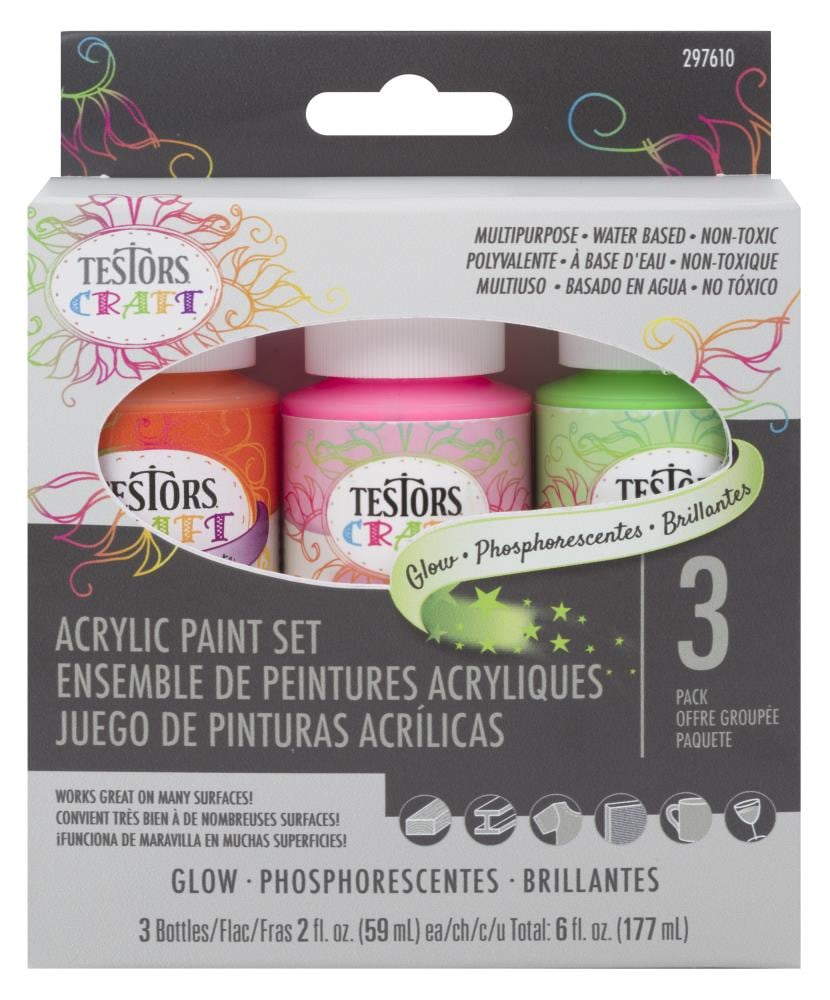 Testors Craft 6-Pack Glitter Acrylic Glitter Paint (Kit) in the
