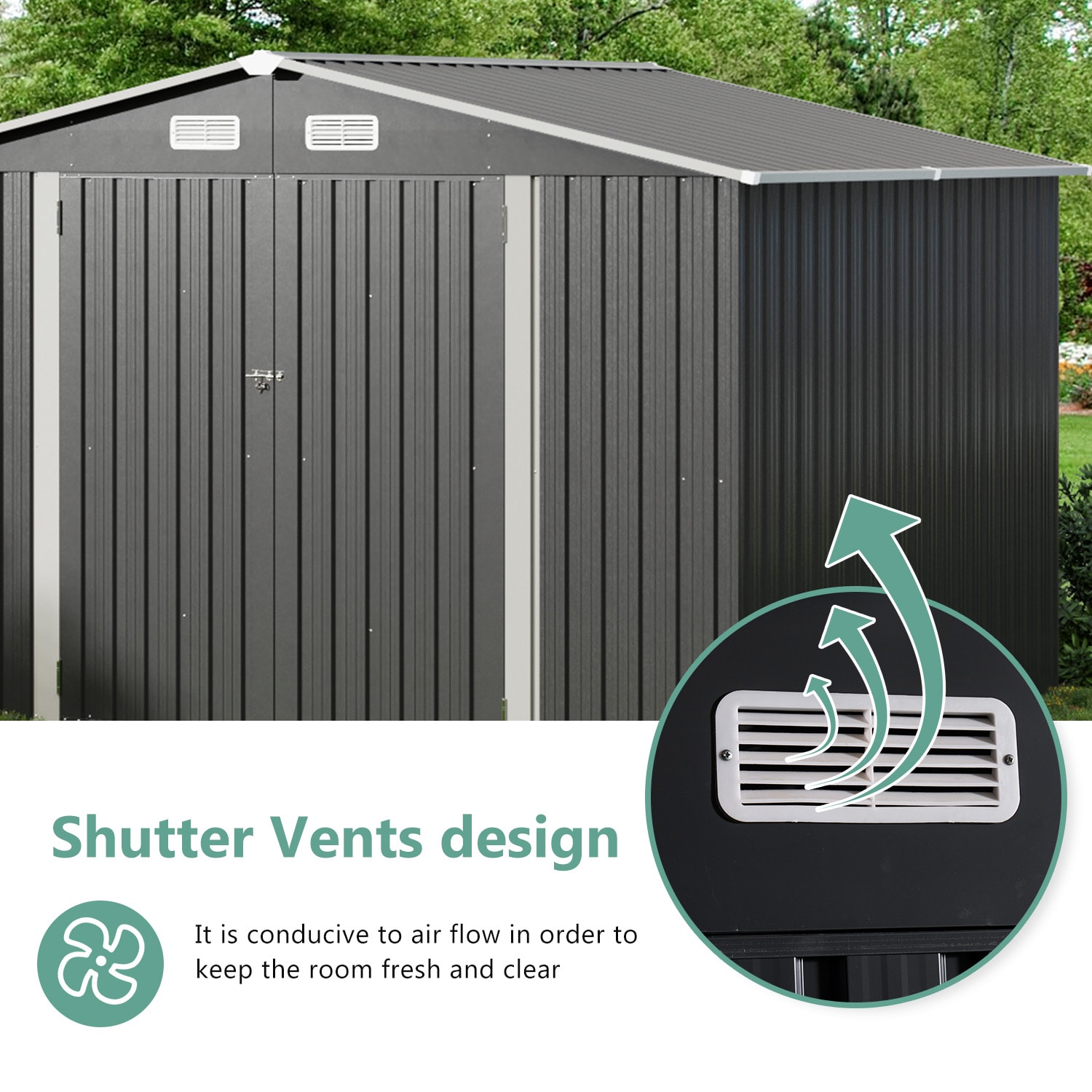 AOXUN AX-03808B Metal-Storage-Buildings-Sheds - View #4