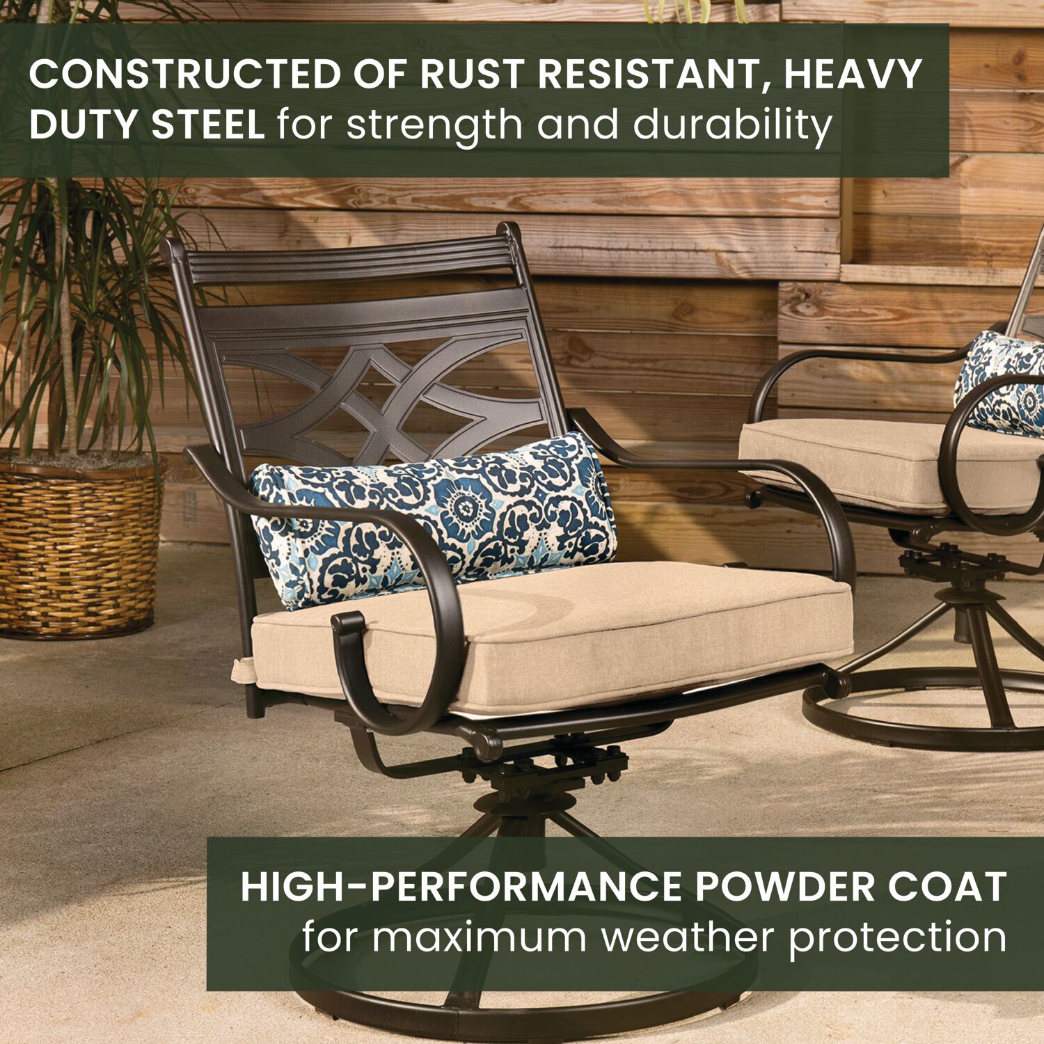 Hanover MCLRDN7PCSQSW6-TAN Patio-Dining-Sets - View #5