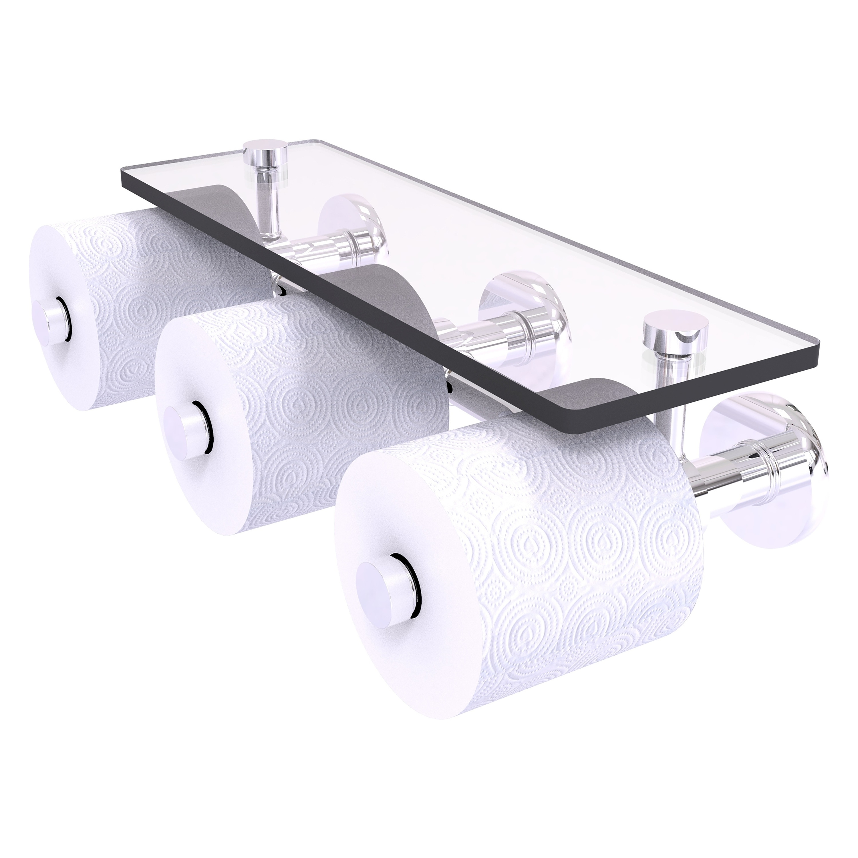 Allied Brass P1000-35-3S-PC Prestige Skyline Polished Chrome Wall mount Double post Toilet Paper Holder 3 -Rolls