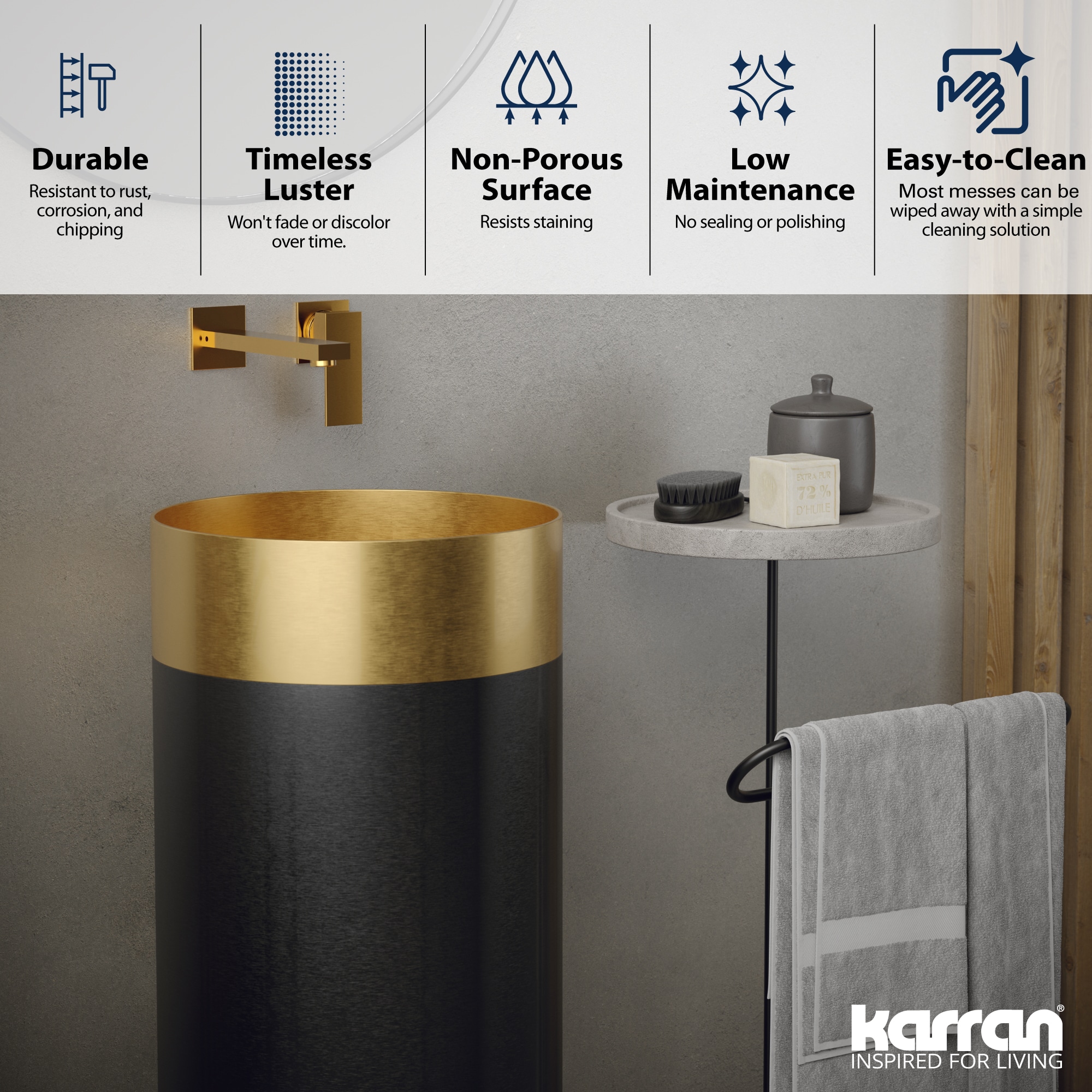 Karran CCP300G Complete-Pedestal-Lavatories - View #5