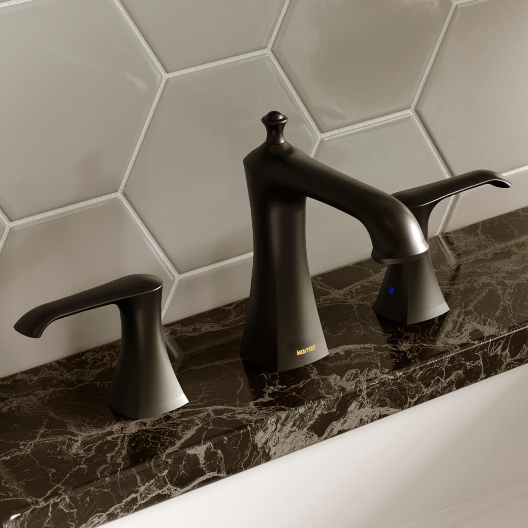 Woodburn Matte Black 2-Handle Widespread Bathroom Faucet