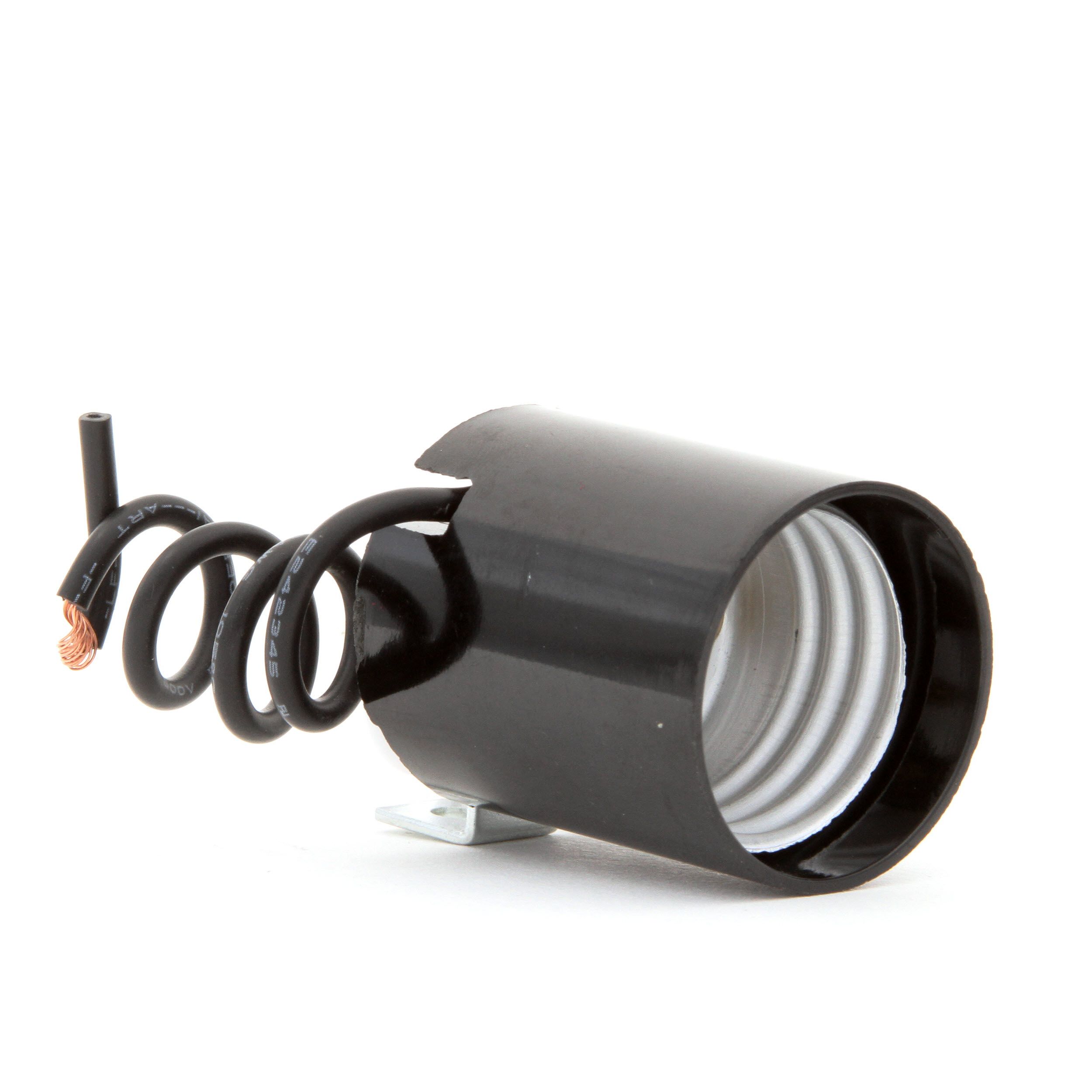 SERVALITE 75-Watt Black Hard-Wired Candelabra 1-11/16 Long Phenolic Light Socket SERVALITE 75-Watt Black Hard-Wired Candelabra 1-11/16 Long Phenolic Light Socket