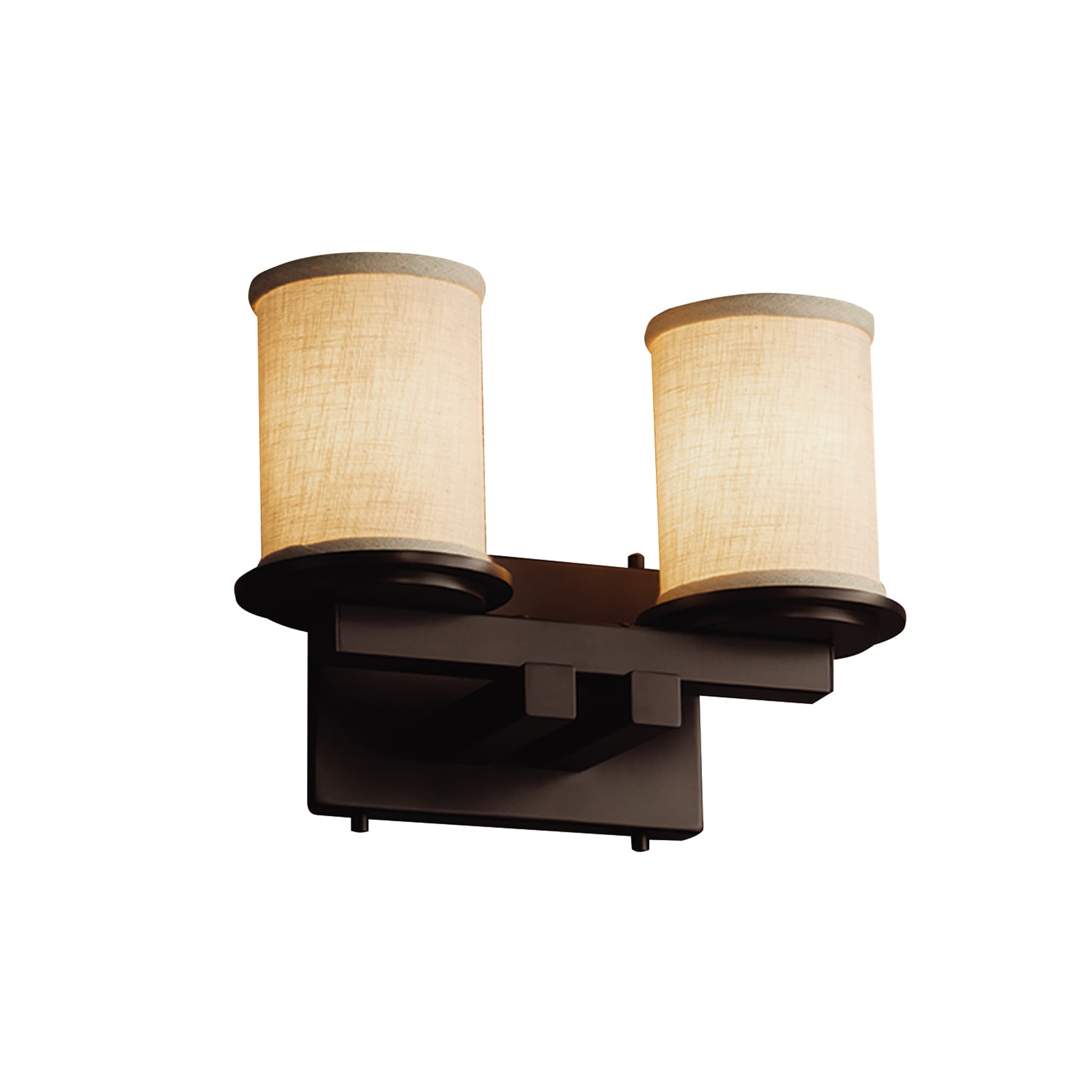 Justice Design Group FAB-8772-10-CREM-DB Textile 13-in 2-Light Dark Bronze Transitional Vanity Light