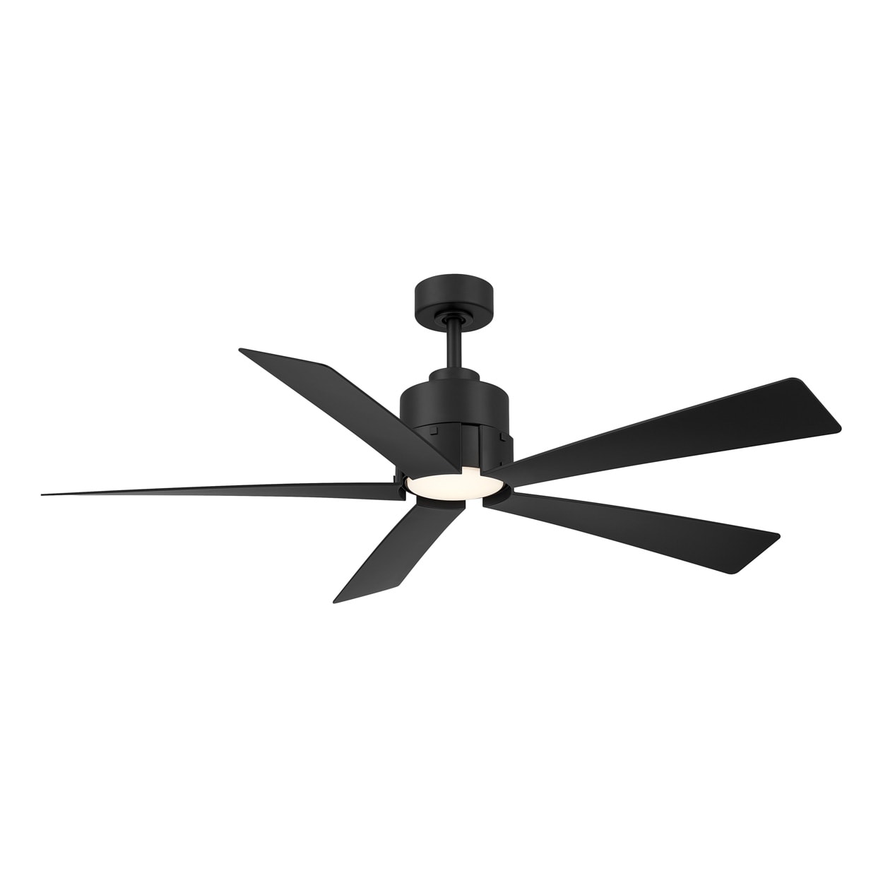 Minka Aire Oovin 54-in Coal Black LED Ceiling Fan With Light and Remote Control Included Sansujyuku sansujyuku.com