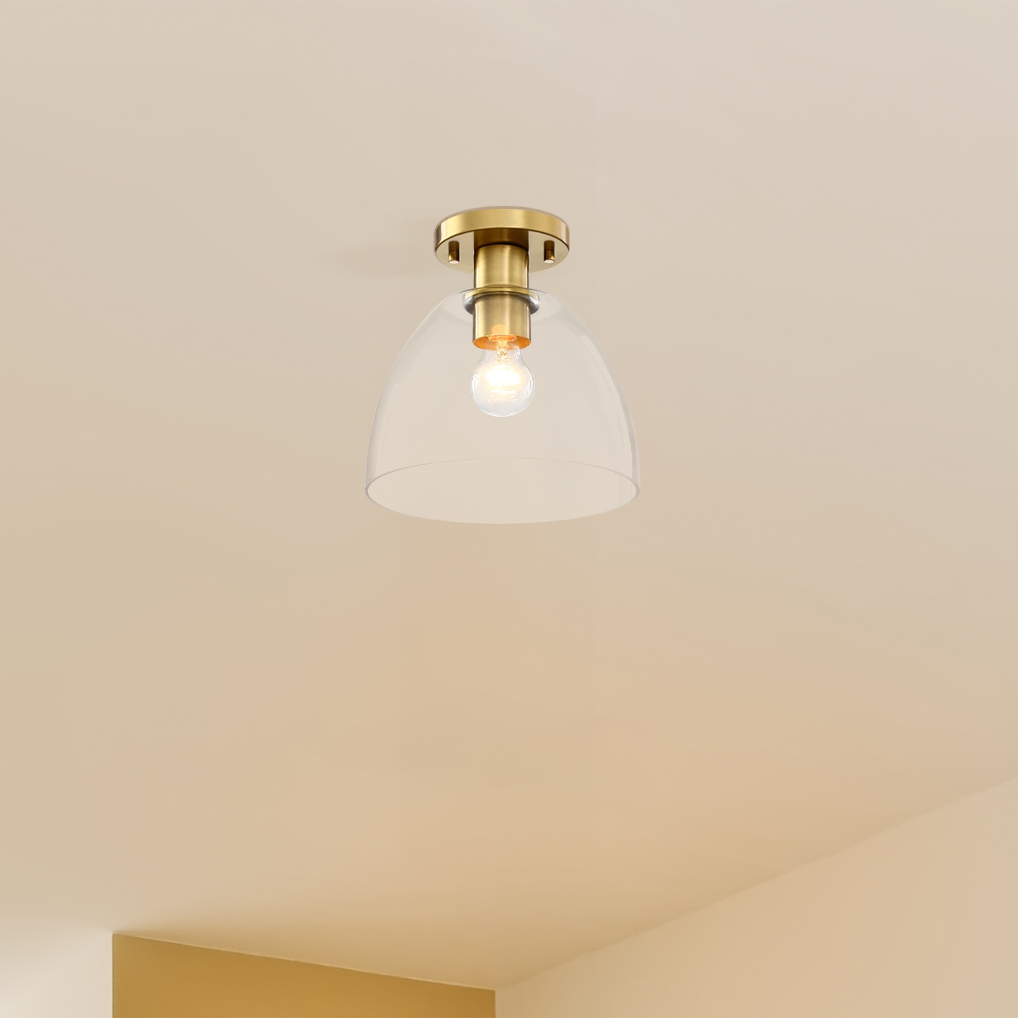 Designers Fountain D312M-SF-BG Indigo 1 -Light 10-in Brushed Gold Semi Flush Mount Light