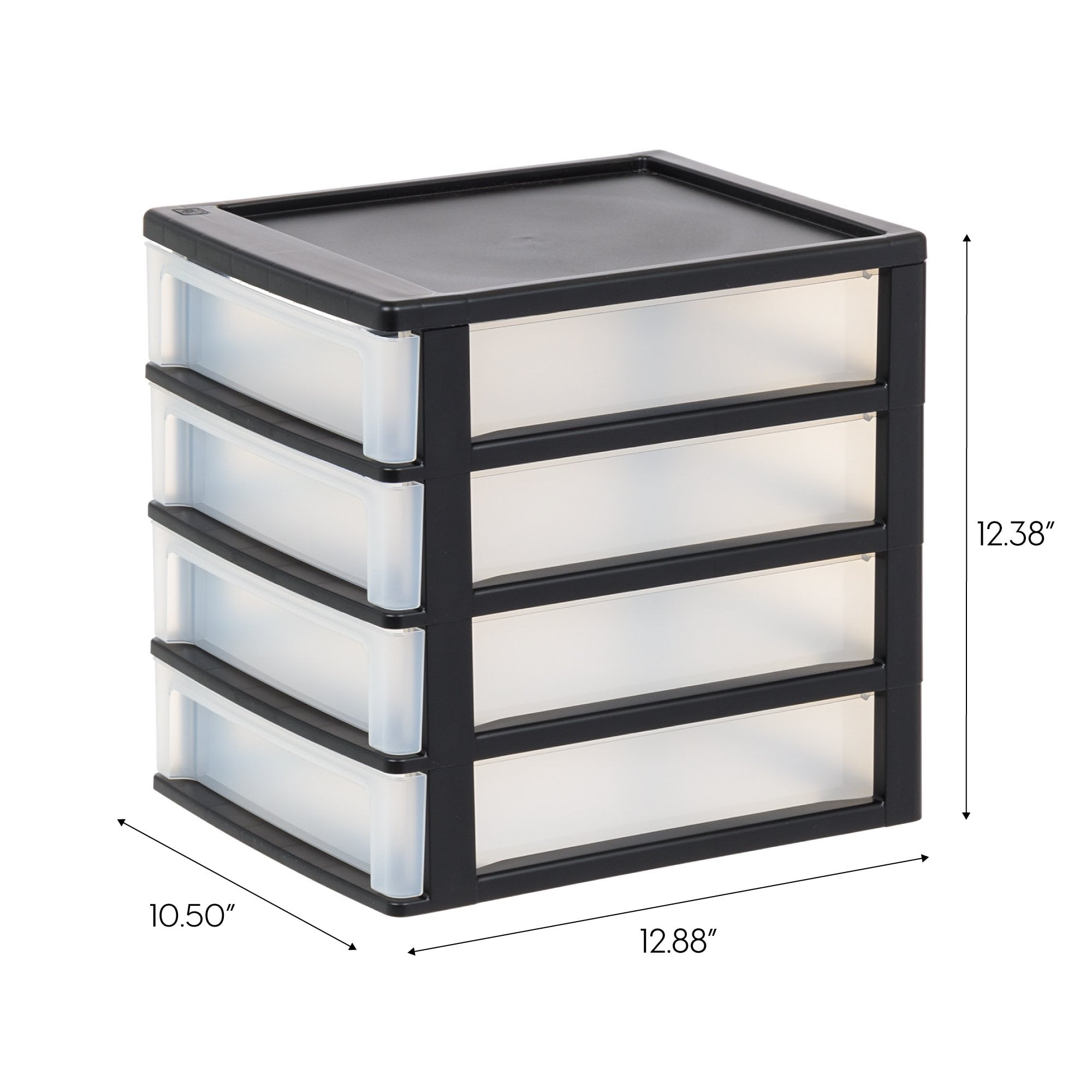 IRIS 9-Drawers Black Rolling Plastic Storage Drawer Cart 37.75-in H x  14.25-in W x 12.05-in D in the Storage Drawers department at