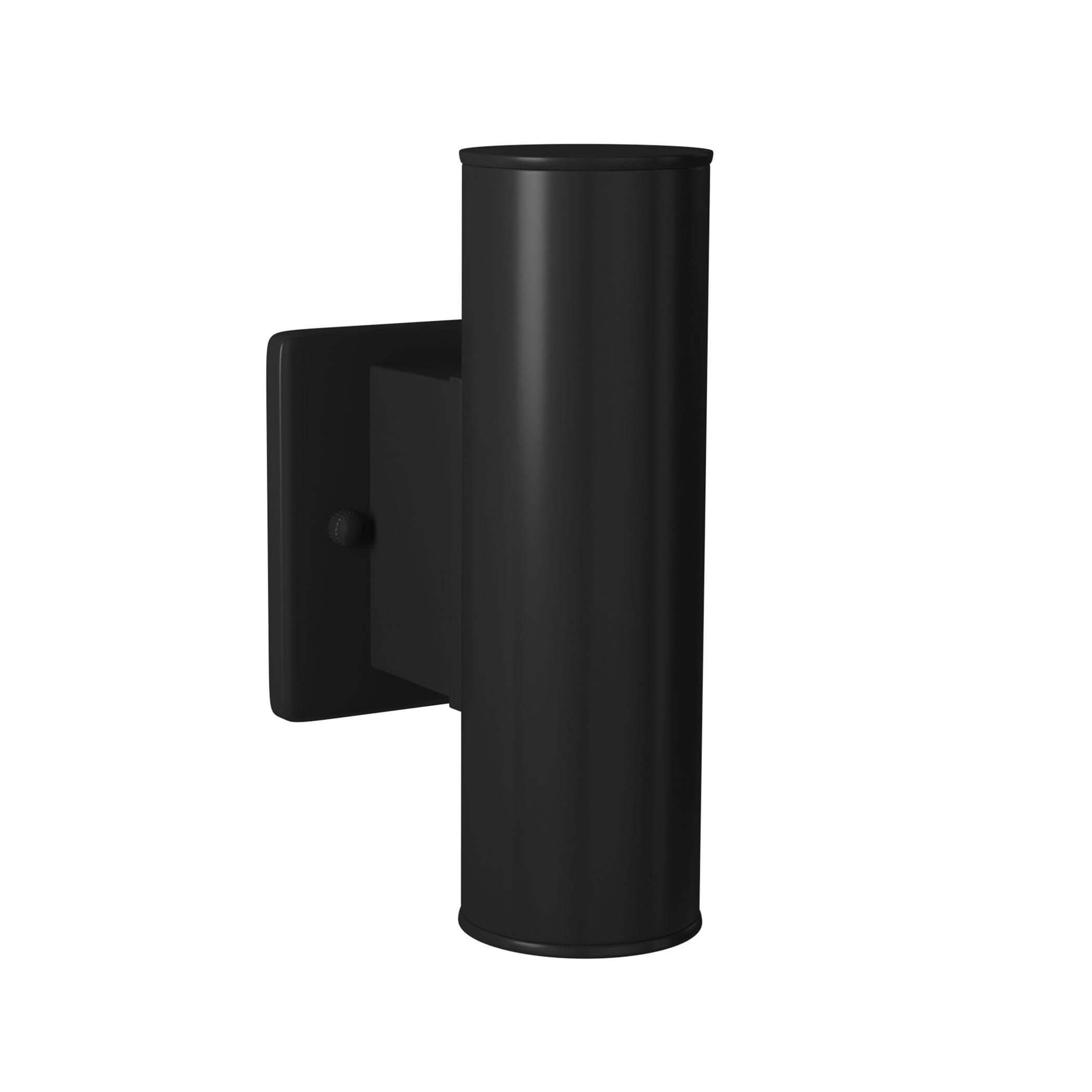 Riga Sleek Matte Black Cylinder Outdoor Wall Light
