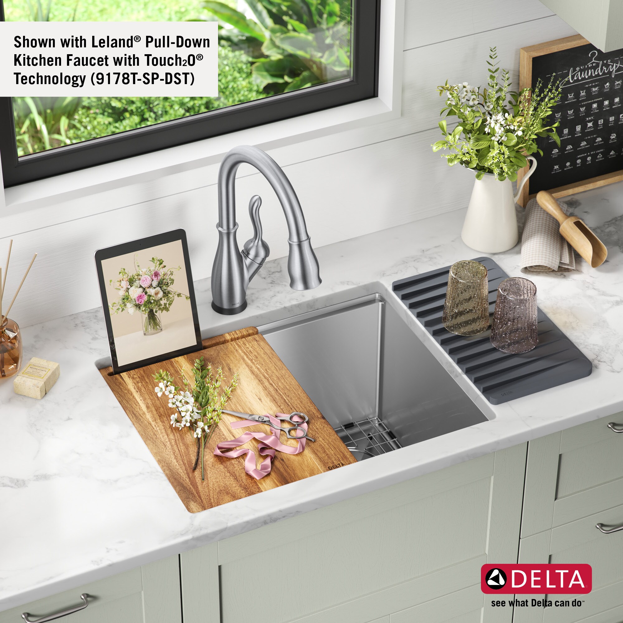 24" Stainless Steel Undermount Single Bowl Workstation Sink