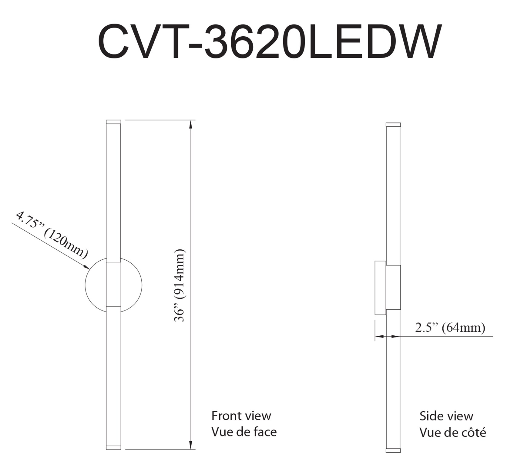 Dainolite CVT-3620LEDW-MB b089995 - View #4
