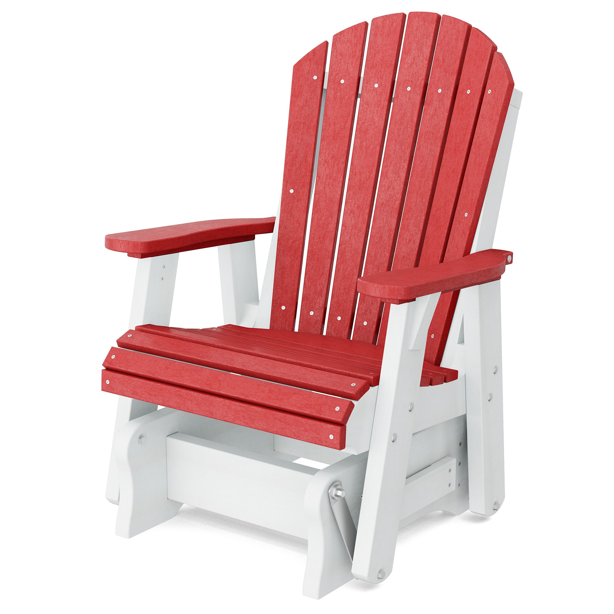 Wildridge LCC-106-CR-BW Heritage 1 -person Cardinal Red/White HDPE Outdoor Glider