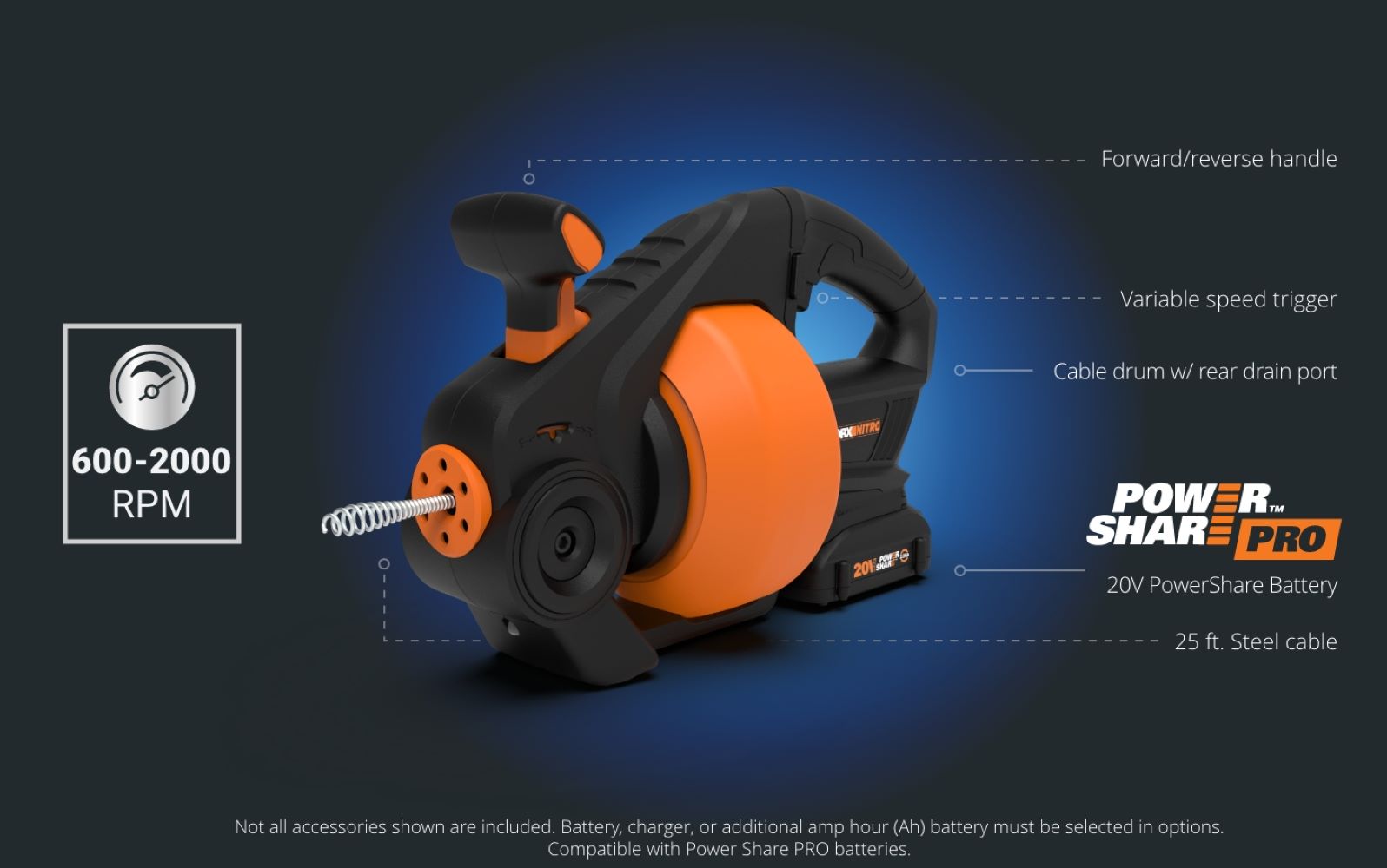 WORX 1/4-in x 25-ft High Carbon Wire Hand Auger for Drain WX891L.9