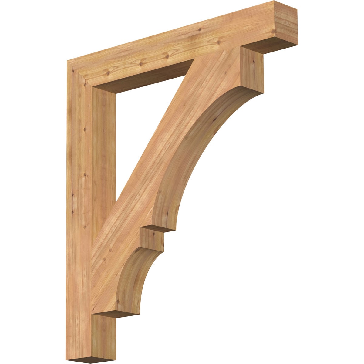 Ekena Millwork BKT06X42X48BOA05SWR Balboa block smooth 5-1/2-in x 42-in x 48-in Western red cedar Brown Wood Standard bracket