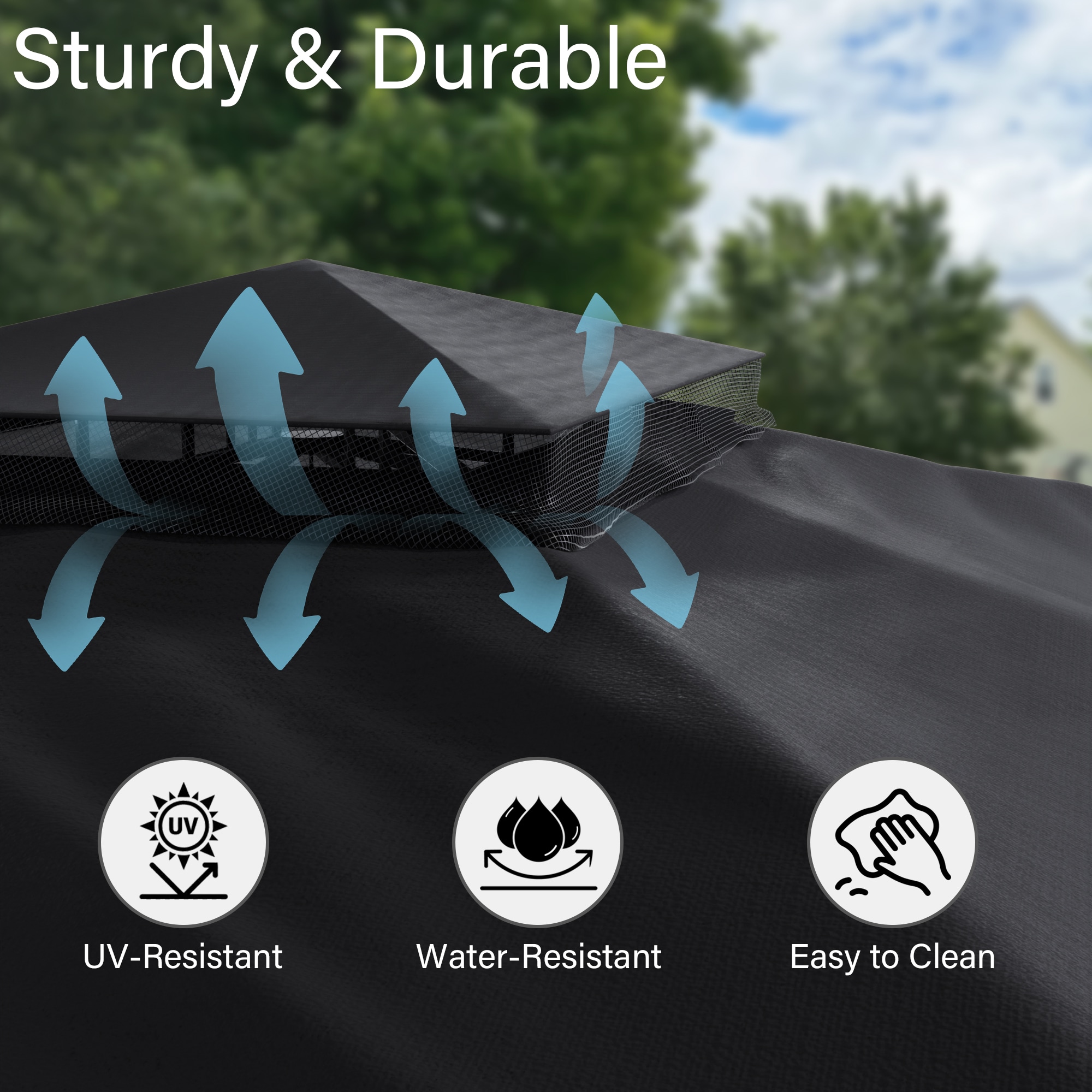 Gardenbee E09-BLK-B2 Wood-Resin-Gazebos - View #3