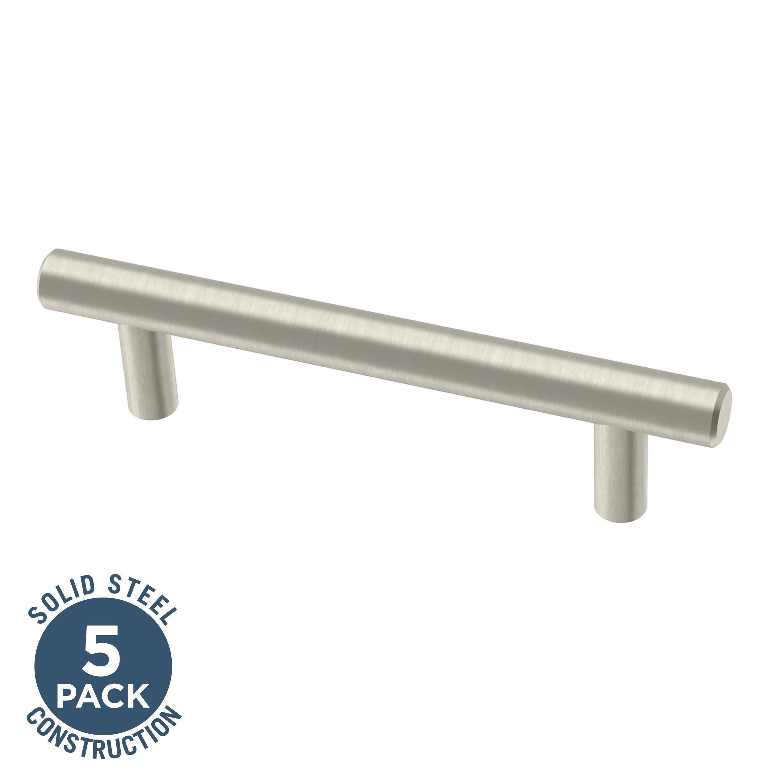 Franklin Brass BAR096Z-SSA-B Bar 3-3/4-in , 96mm Center to Center Stainless Steel Antimicrobial Cylindrical Bar 5 -Pack
