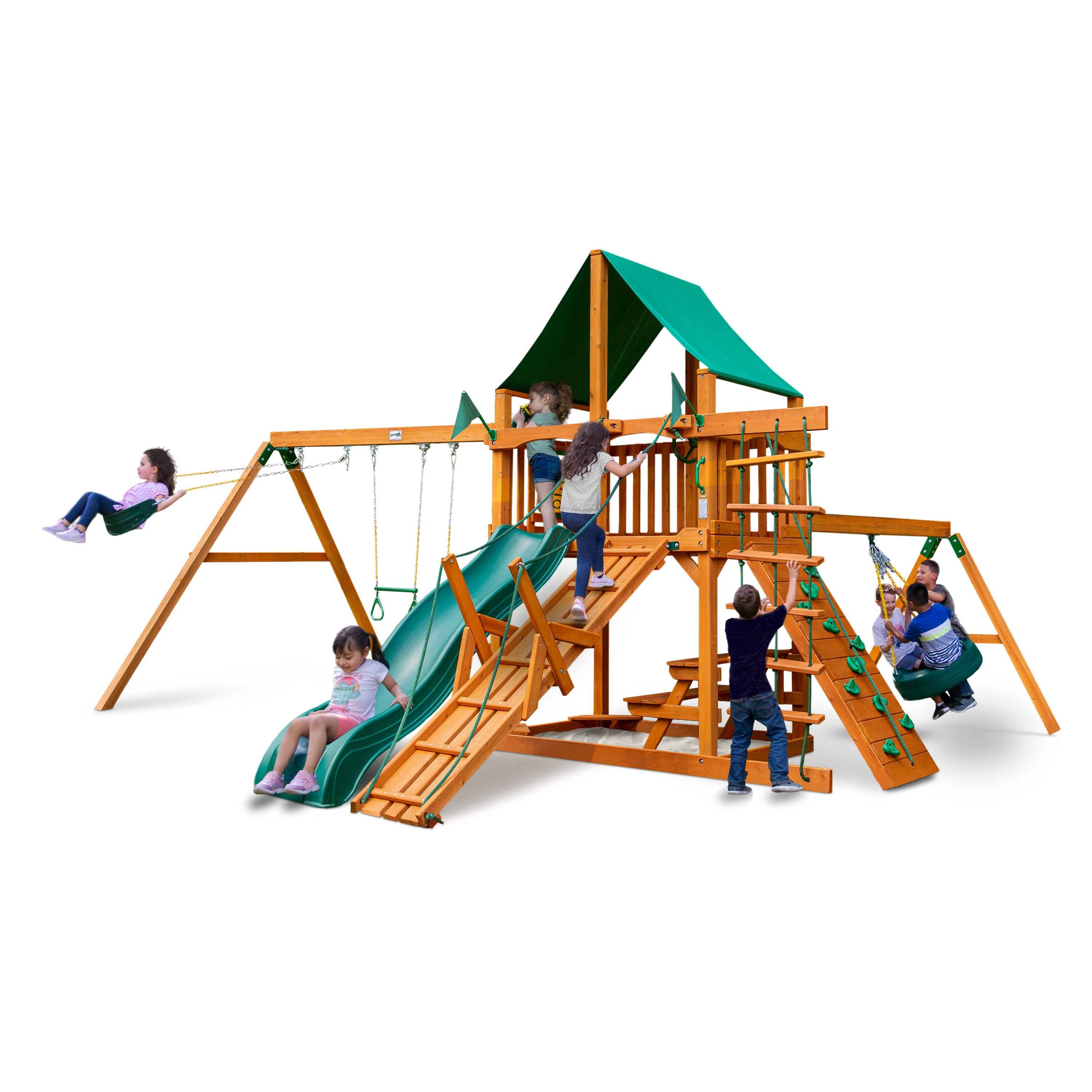 Gorilla Playsets Wood Playset with Slide in the Wood & Sets department at Lowes.com