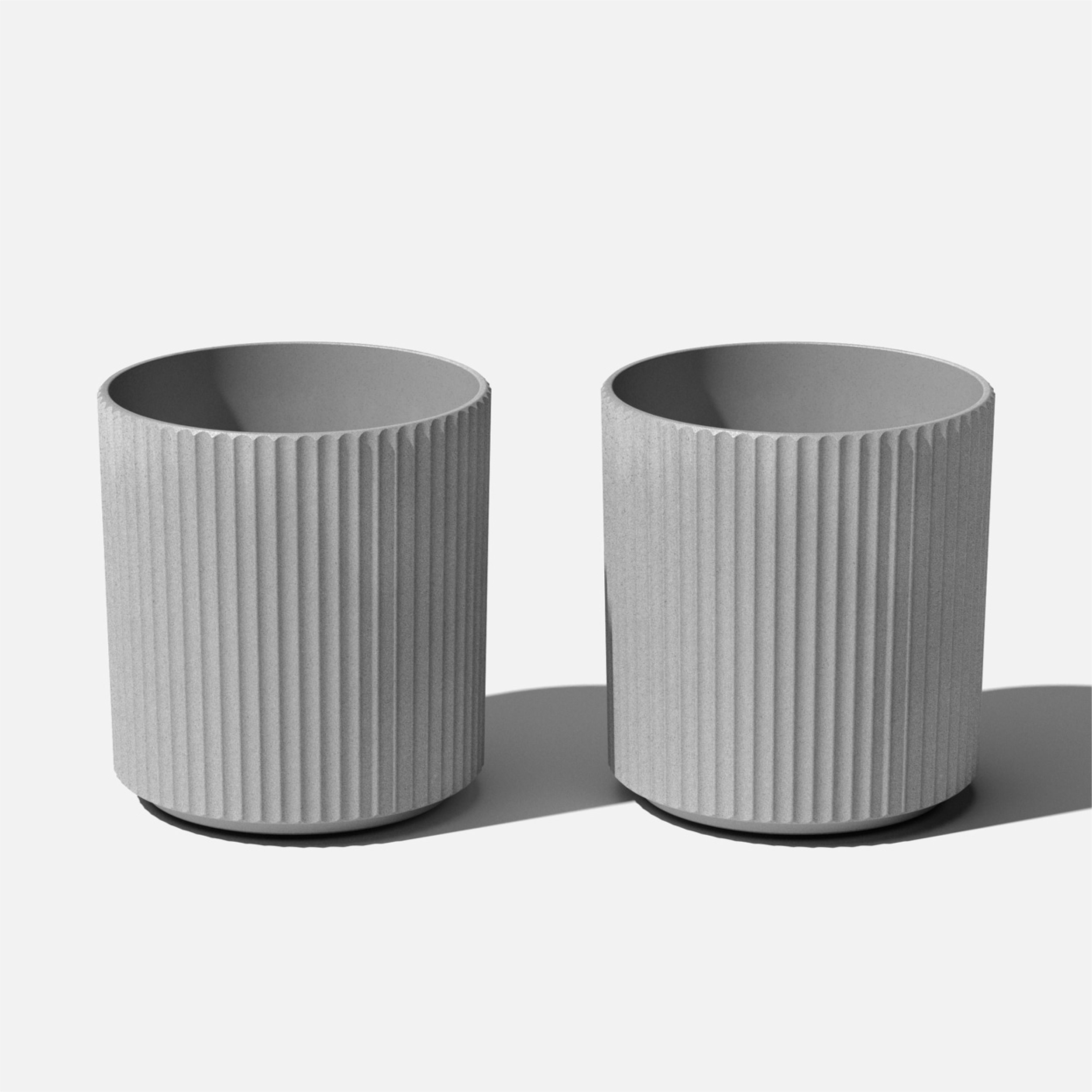 Veradek DMV16C-2PK 2 -Pack Round 15-in W x 16-in H x Gray Plastic Indoor/Outdoor Planter
