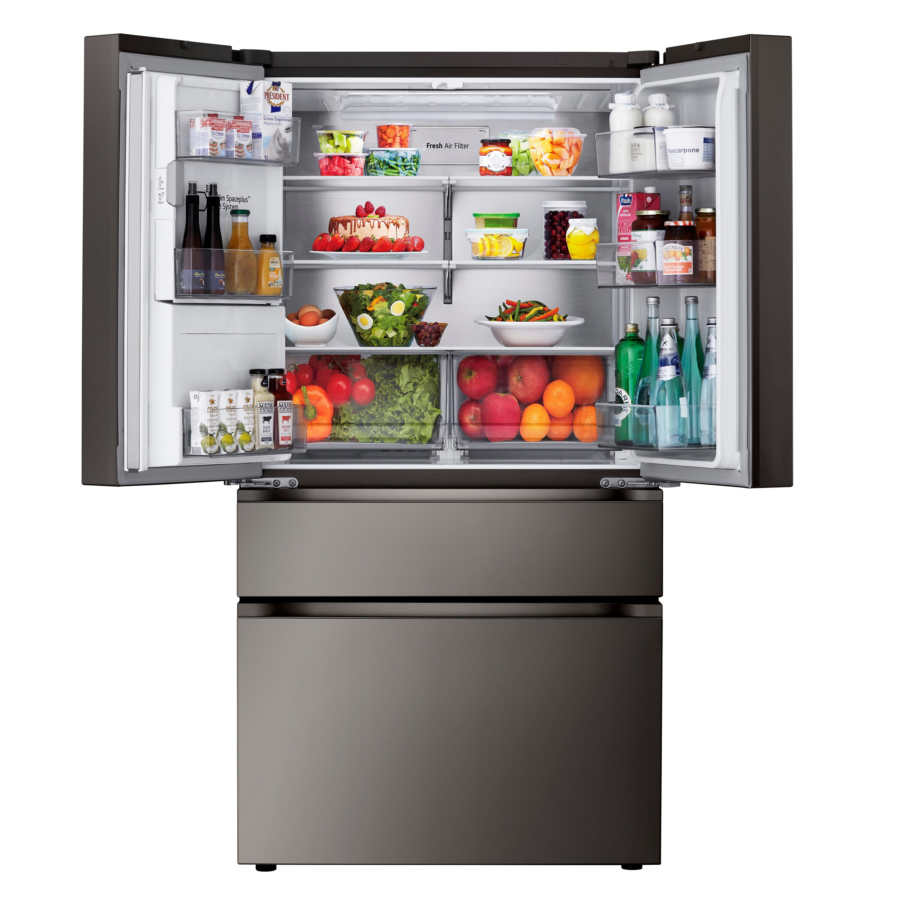 LG Standard Depth MAX Full-Convert Drawer 28.6-cu ft 4-Door Smart ...