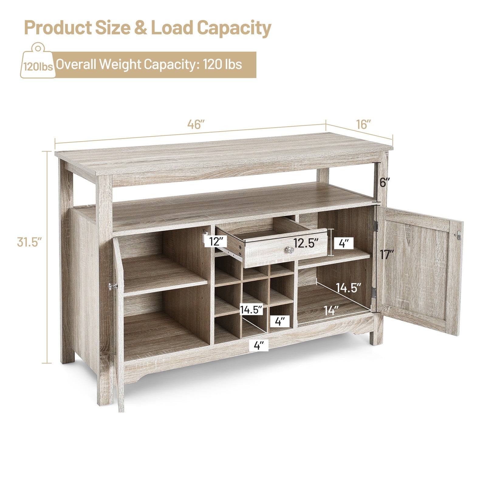 Boyel Living BL-HW63250GR Dining-Kitchen-Storarge - View #3