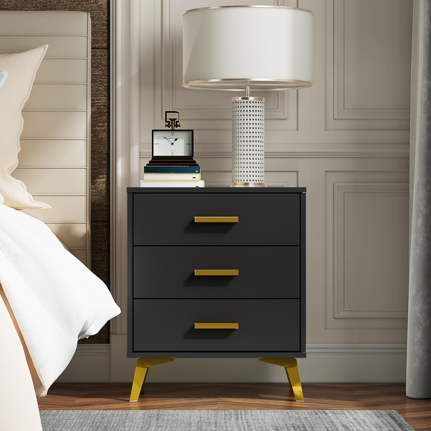 Lowes deals black nightstand