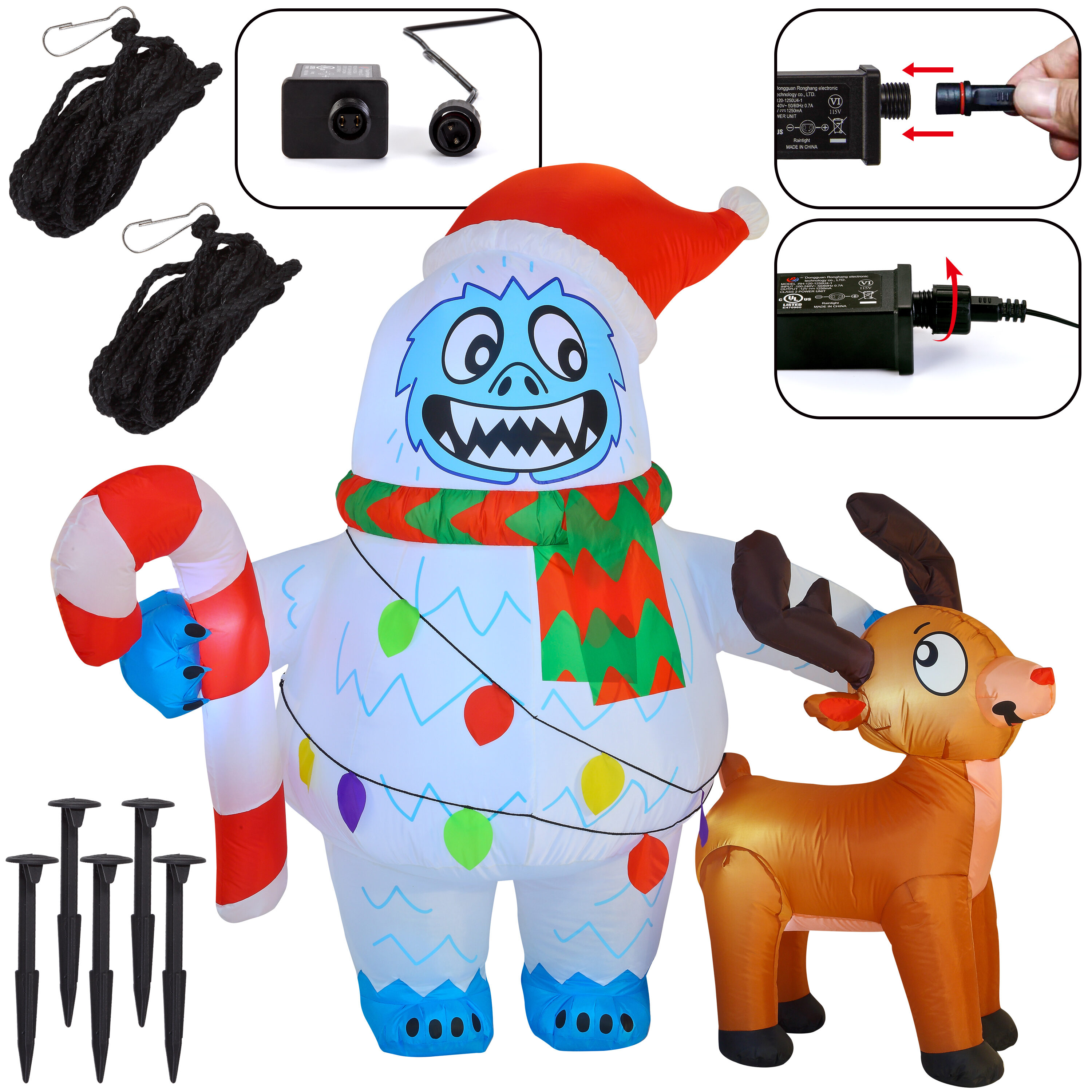 6ft Christmas Inflatable Yeti - Joiedomi