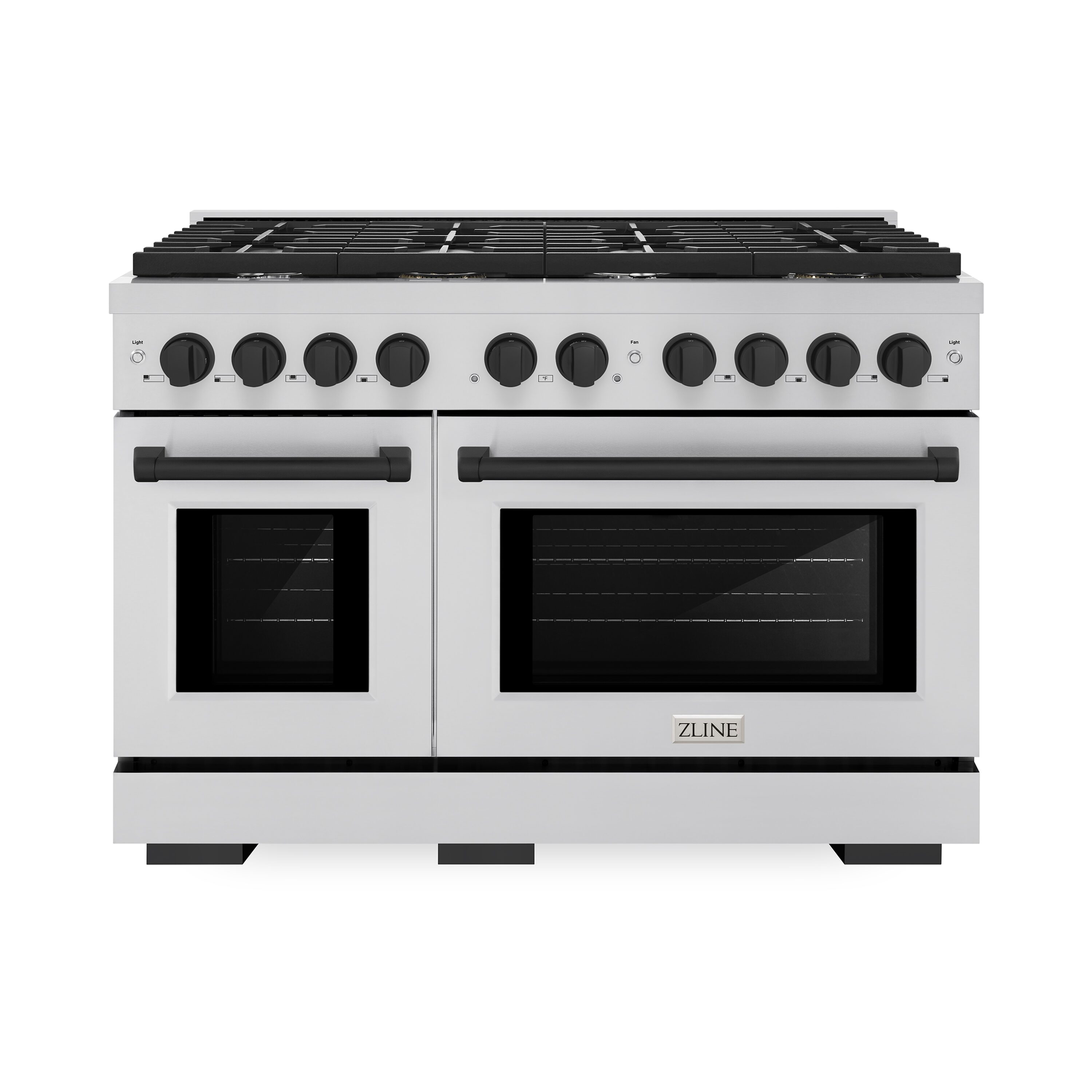 ZLINE KITCHEN & BATH SDRZ-48-MB Paramount 48-in Standard 4.2-cu ft / 2.5-cu ft Convection Oven Freestanding Double Oven Dual Fuel Range ( Stainless Steel, Matte Black Accents )