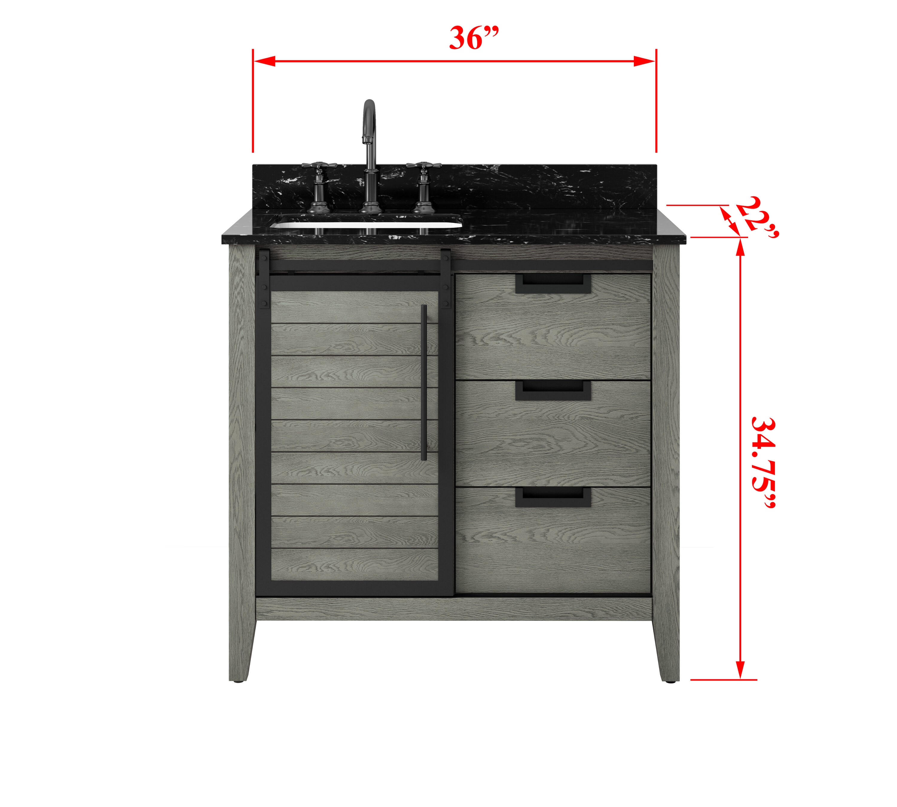 allen + roth TJ-0113V3622GR Bath-Vanity-Combo - View #13