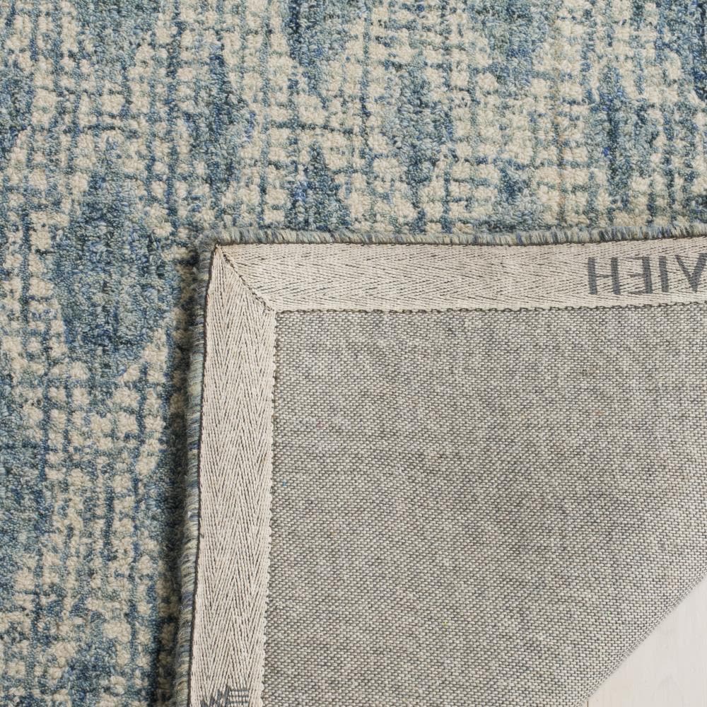 Ivory Abstract Handmade Wool 4' x 6' Reversible Rug
