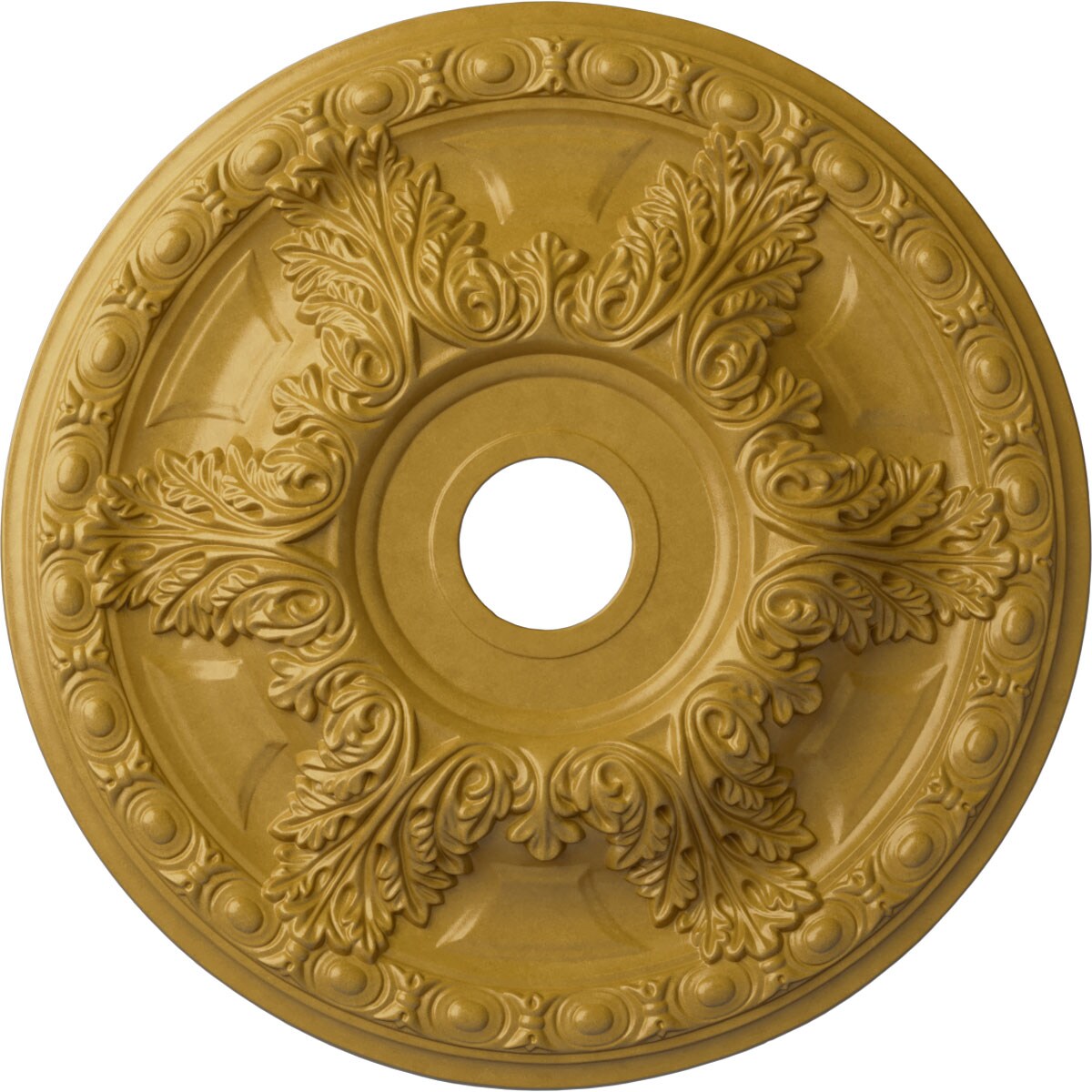 Ekena Millwork CM23GAIGS Granada 23.375-in W x 23.375-in L Painted Iridescent Gold Polyurethane Whole Ceiling Medallion