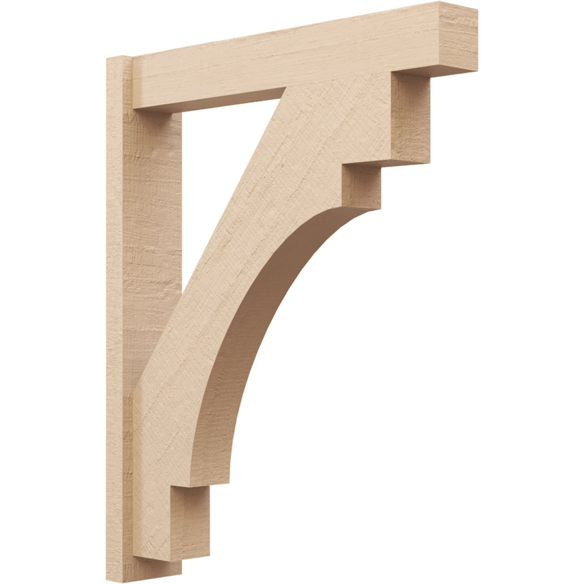Ekena Millwork 2136750 Timberthane Rough Cedar Faux Wood Merced Block Outlooker 6-in W x 32-in D x 40-in H Primed Tan