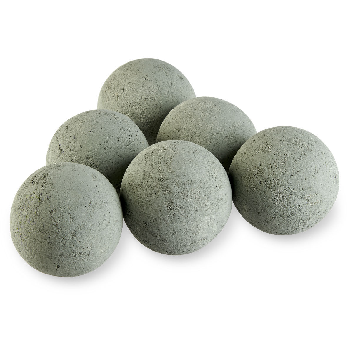 American Fire Glass Lite Stone Balls - 4-in Cape Gray - Set of 6
