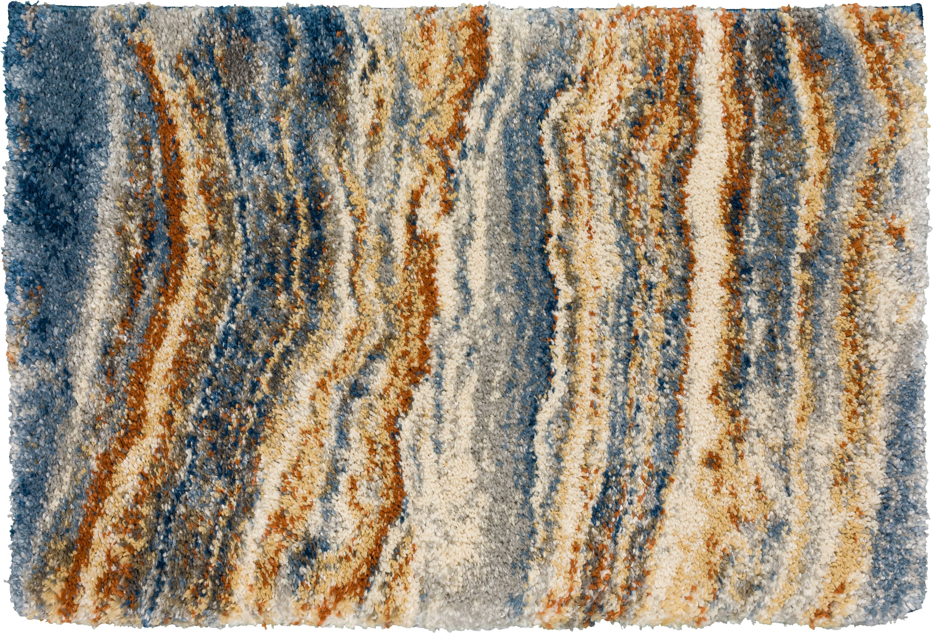 Addison Rugs ABK42BL20X30 Barkley 2 x 3 (ft) Polypropylene Blue Rectangular Indoor Geode Mid-Century Modern Throw rug