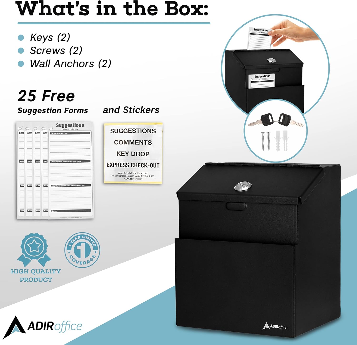AdirOffice 63101BLKMK File-Safes - View #2