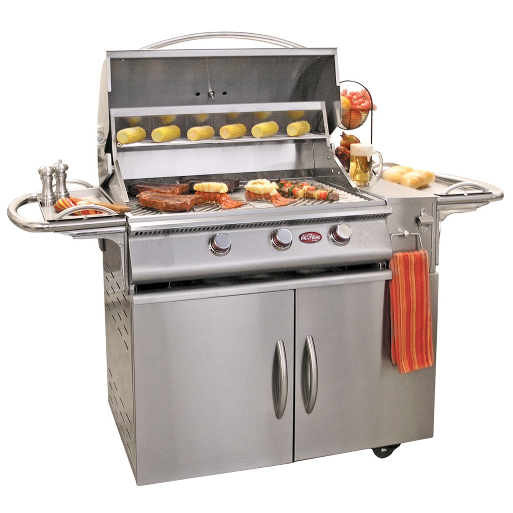 Cal Flame Stainless steel 3-Burner Liquid Propane Infrared Gas Grill in ...