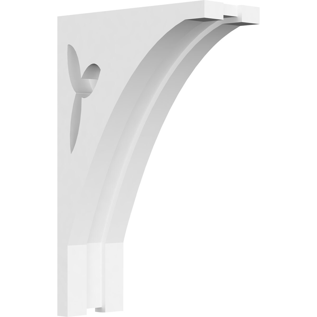Ekena Millwork CORP01X04X07NA 1.875-in x 4.5-in x 7-in Naple Unfinished White PVC Paintable Corbel