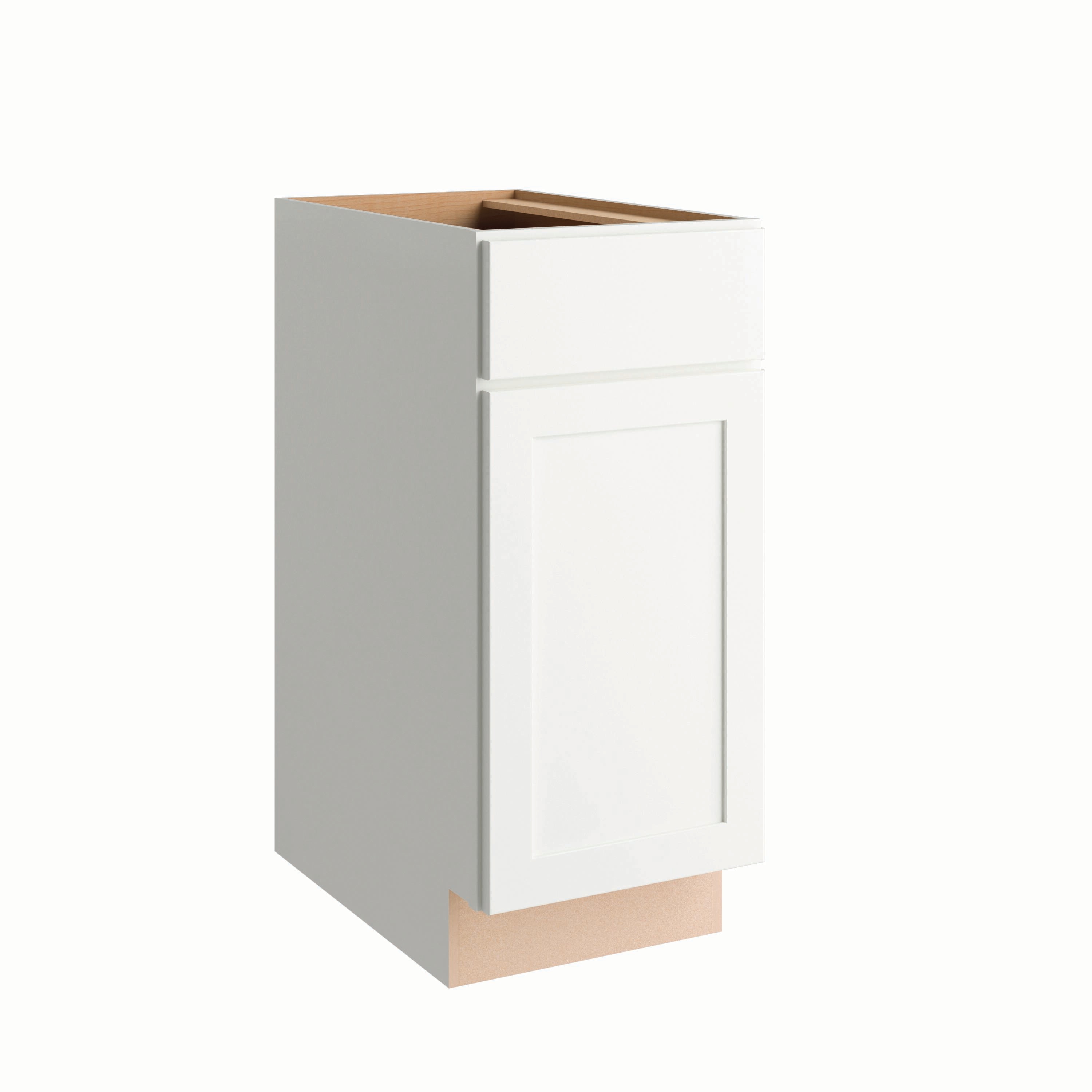 Project Source B15RW 15-in W x 34.5-in H x 24-in D White Base Fully Assembled Cabinet (Recessed Panel Shaker Style)