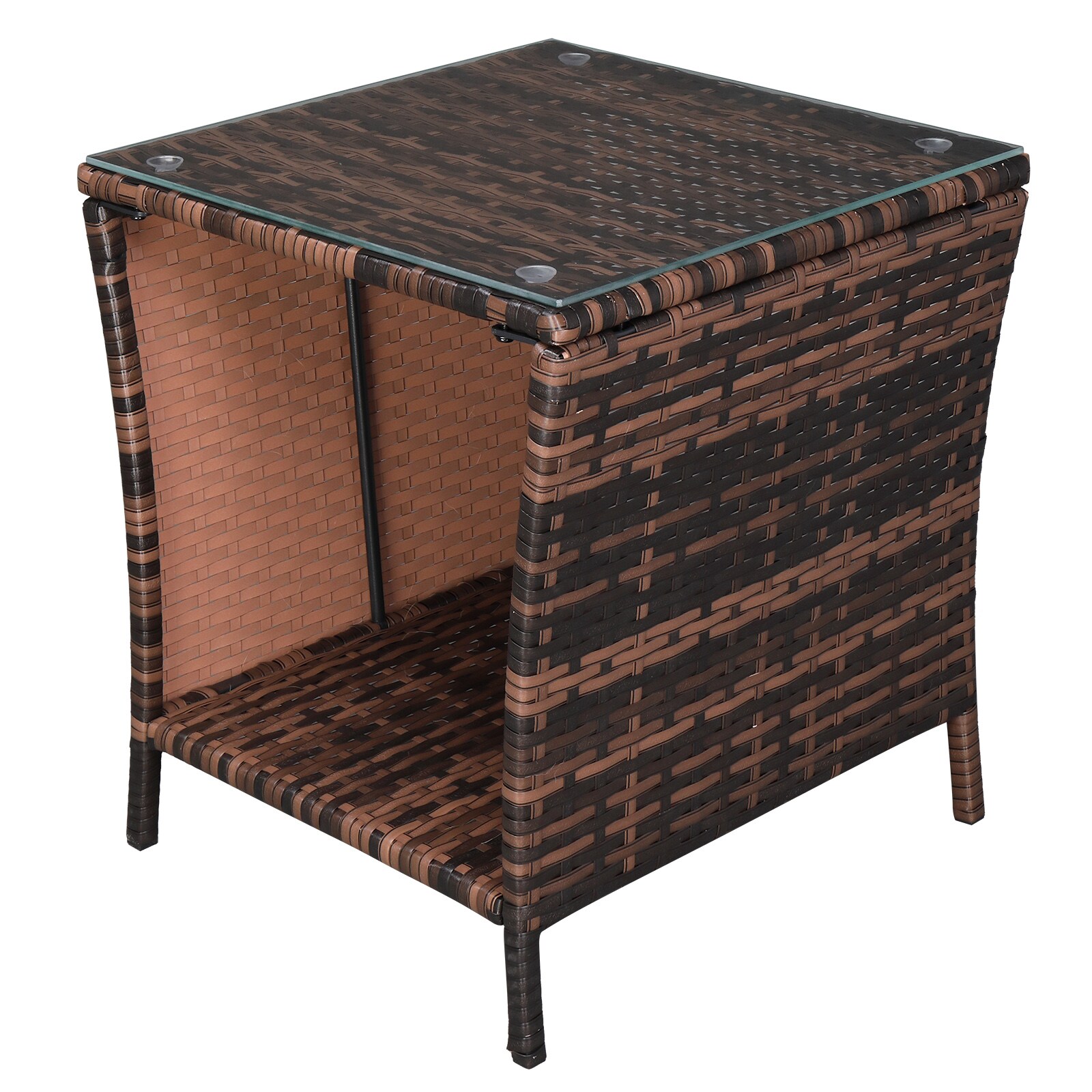 Winado 974416544840 Square Wicker Outdoor Coffee Table 18.1-in W x 18.1-in L
