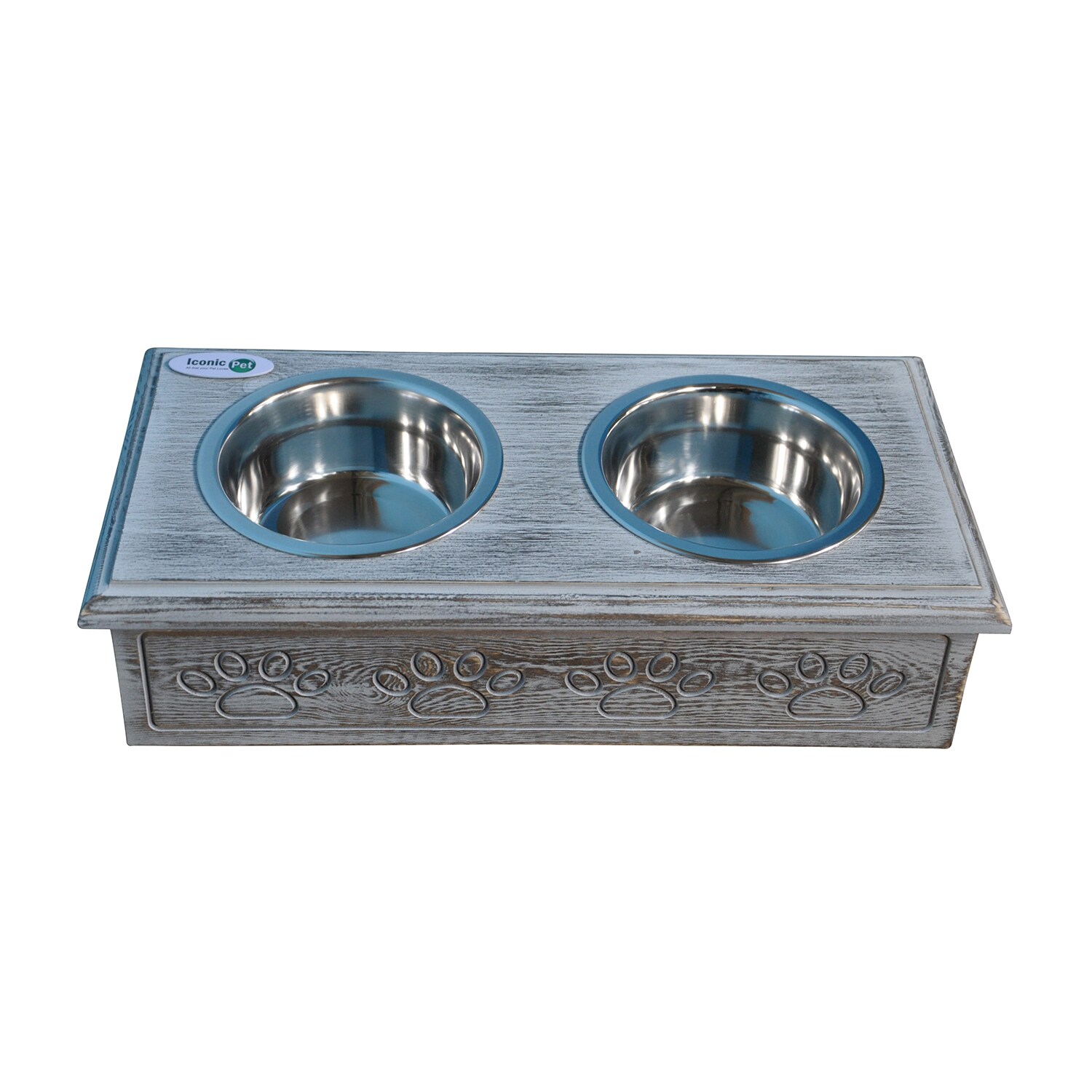 Iconic Pet 64-oz Stainless Steel Dog Elevated Feeder in the Feeders  department at