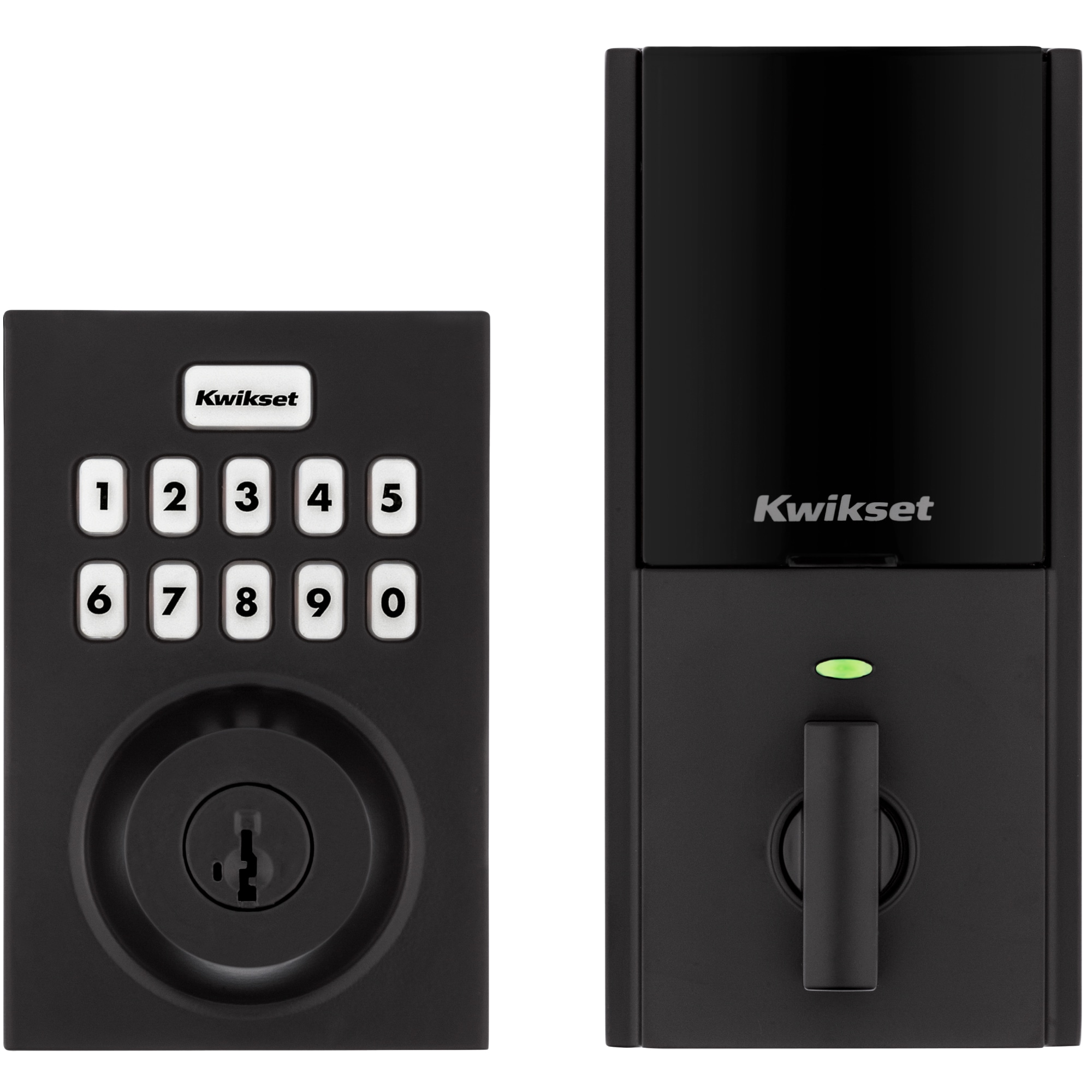 Kwikset 98935-007 HomeConnect 620 Contemporary Z-Wave Long Range Matte Black Smart Lock Electronic Deadbolt SmartKey Keypad