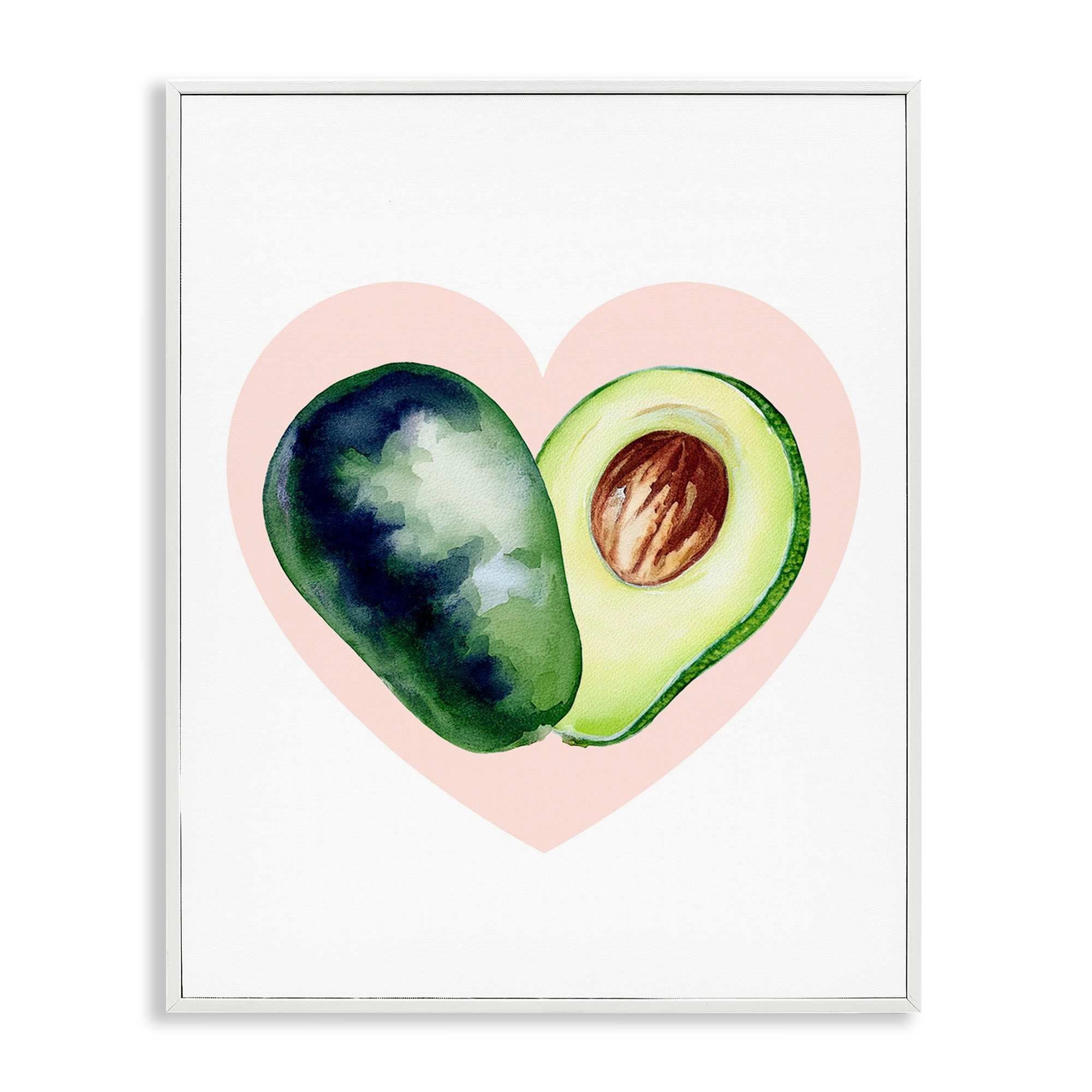 Stupell Industries BT-079-WFR-24X30 Heart Shaped Avocado White Framed Giclee Art By Lil Rue 24 x 30