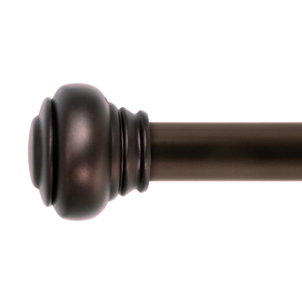 allen + roth 30834YORB 36-in to 72-in Oil Rubbed Bronze Steel Single curtain rod with Finials