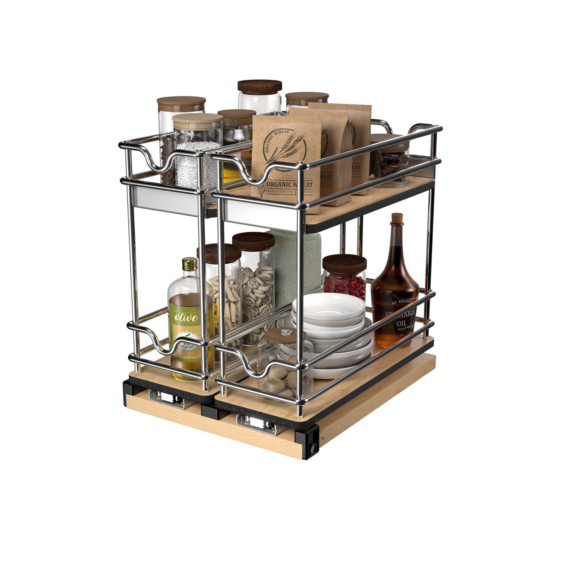 Rev-A-Shelf 410633 9 Pullout Organizer for Cabinets Single Tier Wide Shelf Wall Upright 5WU1 5W1 1